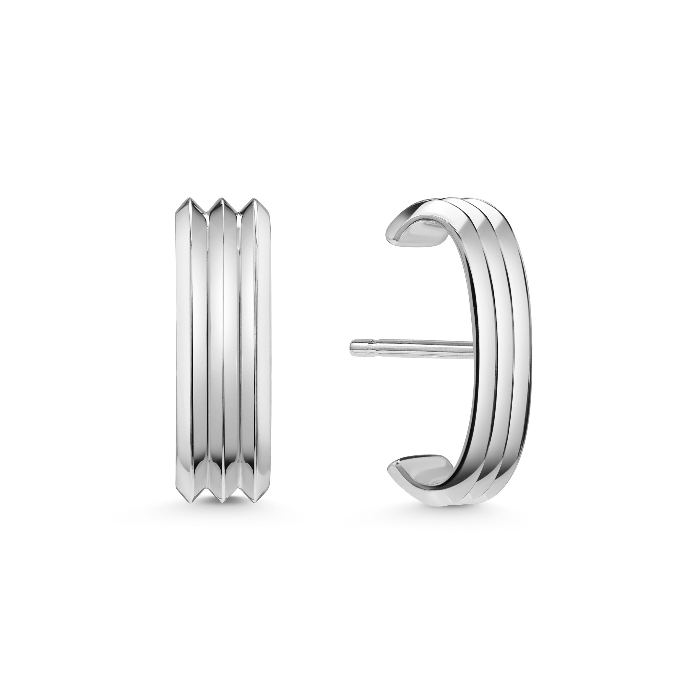 The Line - Triple Earrings by East London jeweller Rachel Boston | Discover our collections of unique and timeless engagement rings, wedding rings, and modern fine jewellery.
