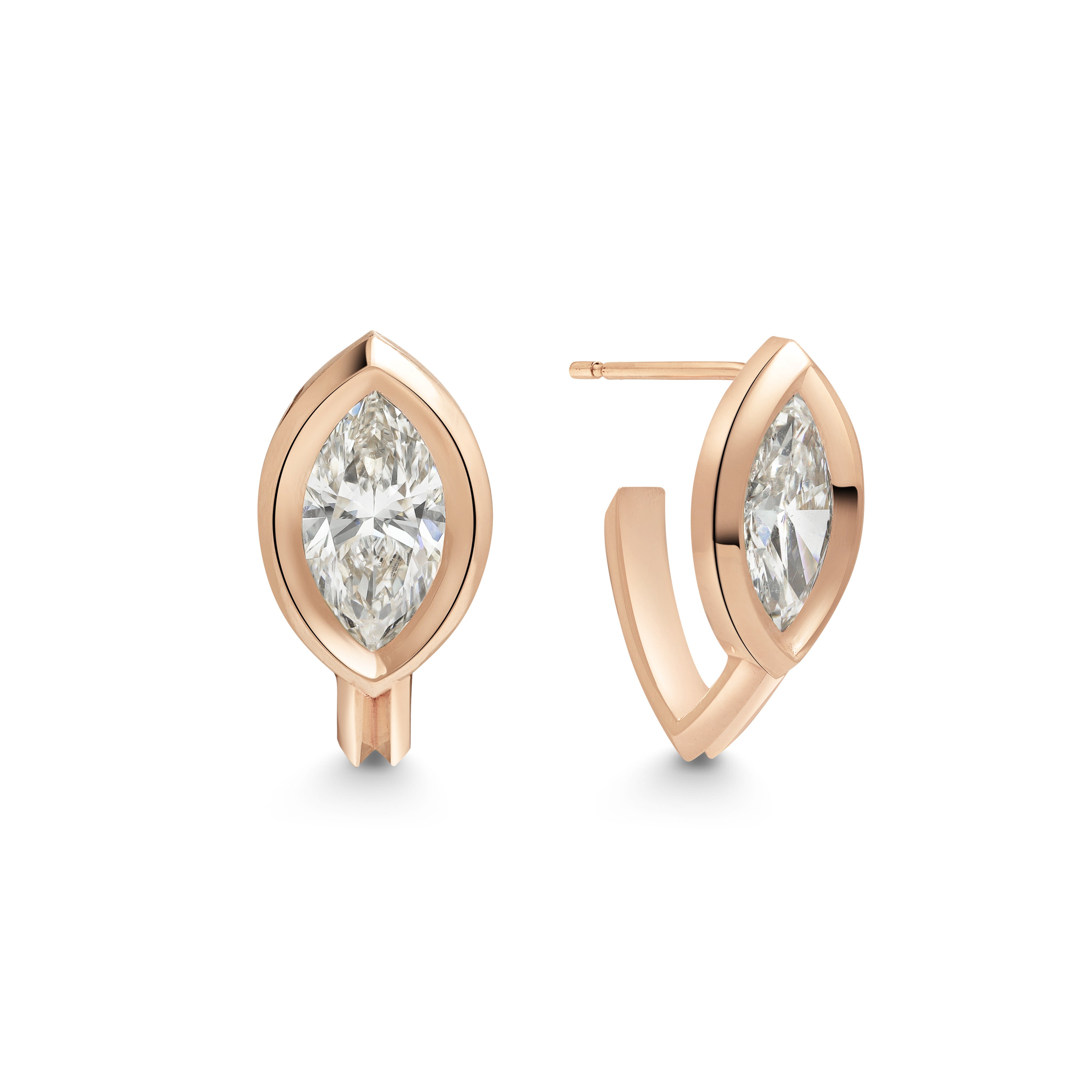 The Trace Earrings by East London jeweller Rachel Boston | Discover our collections of unique and timeless engagement rings, wedding rings, and modern fine jewellery.