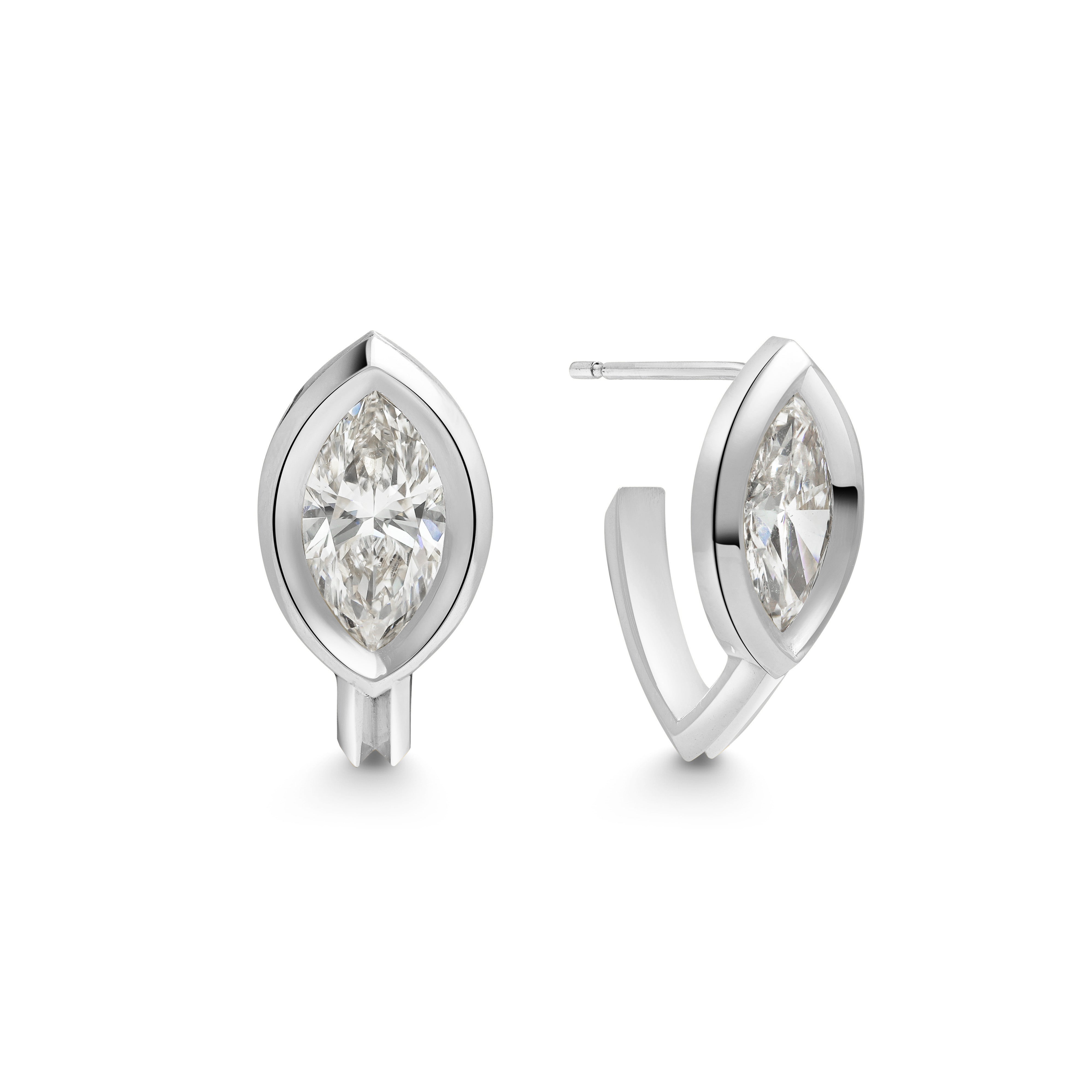 The Trace Earrings by East London jeweller Rachel Boston | Discover our collections of unique and timeless engagement rings, wedding rings, and modern fine jewellery.