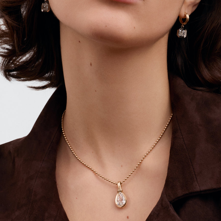 The BOUND Pendant - Pear Cut by East London jeweller Rachel Boston | Discover our collections of unique and timeless engagement rings, wedding rings, and modern fine jewellery. - Rachel Boston Jewellery