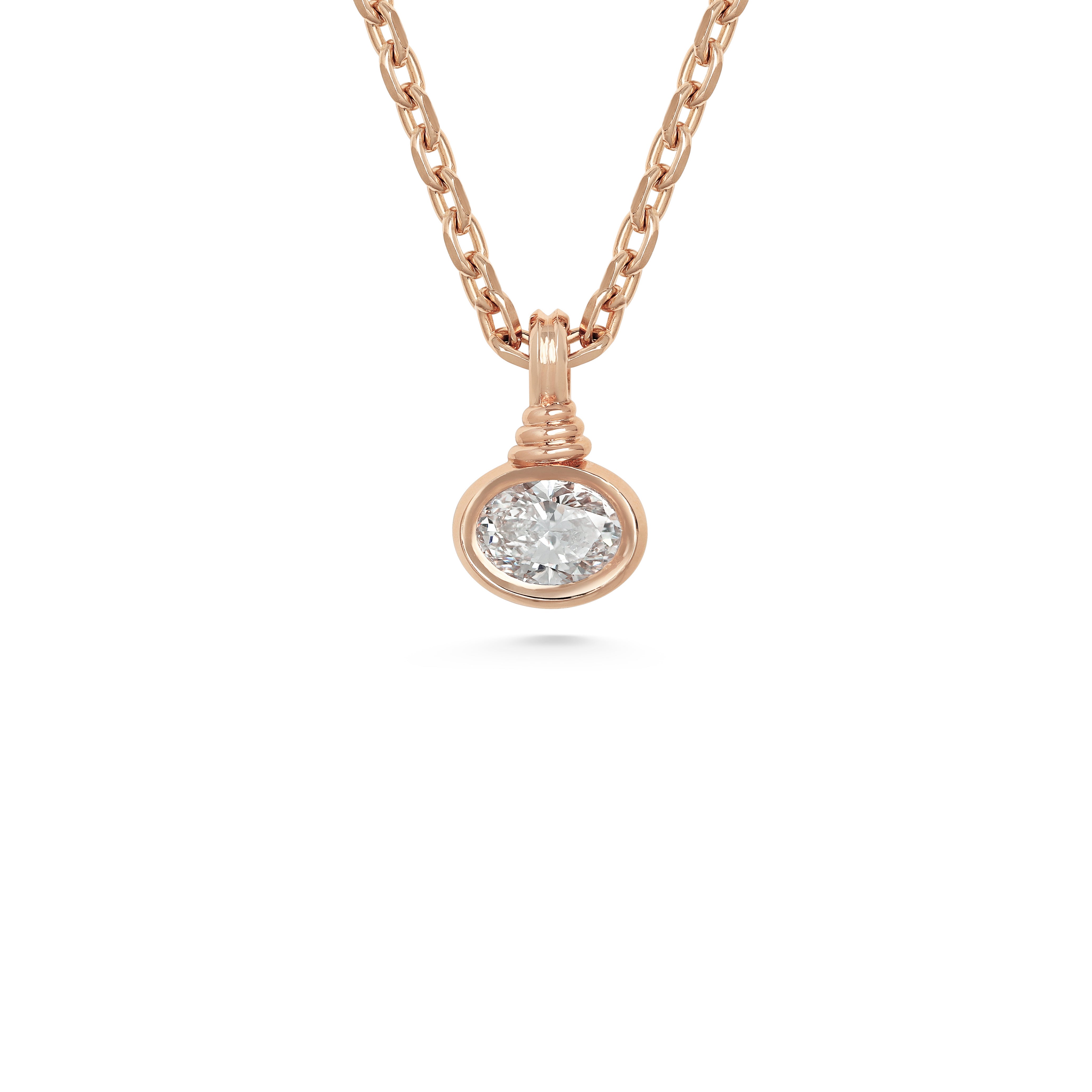 The Bound Pendant - Oval Cut by East London jeweller Rachel Boston | Discover our collections of unique and timeless engagement rings, wedding rings, and modern fine jewellery.