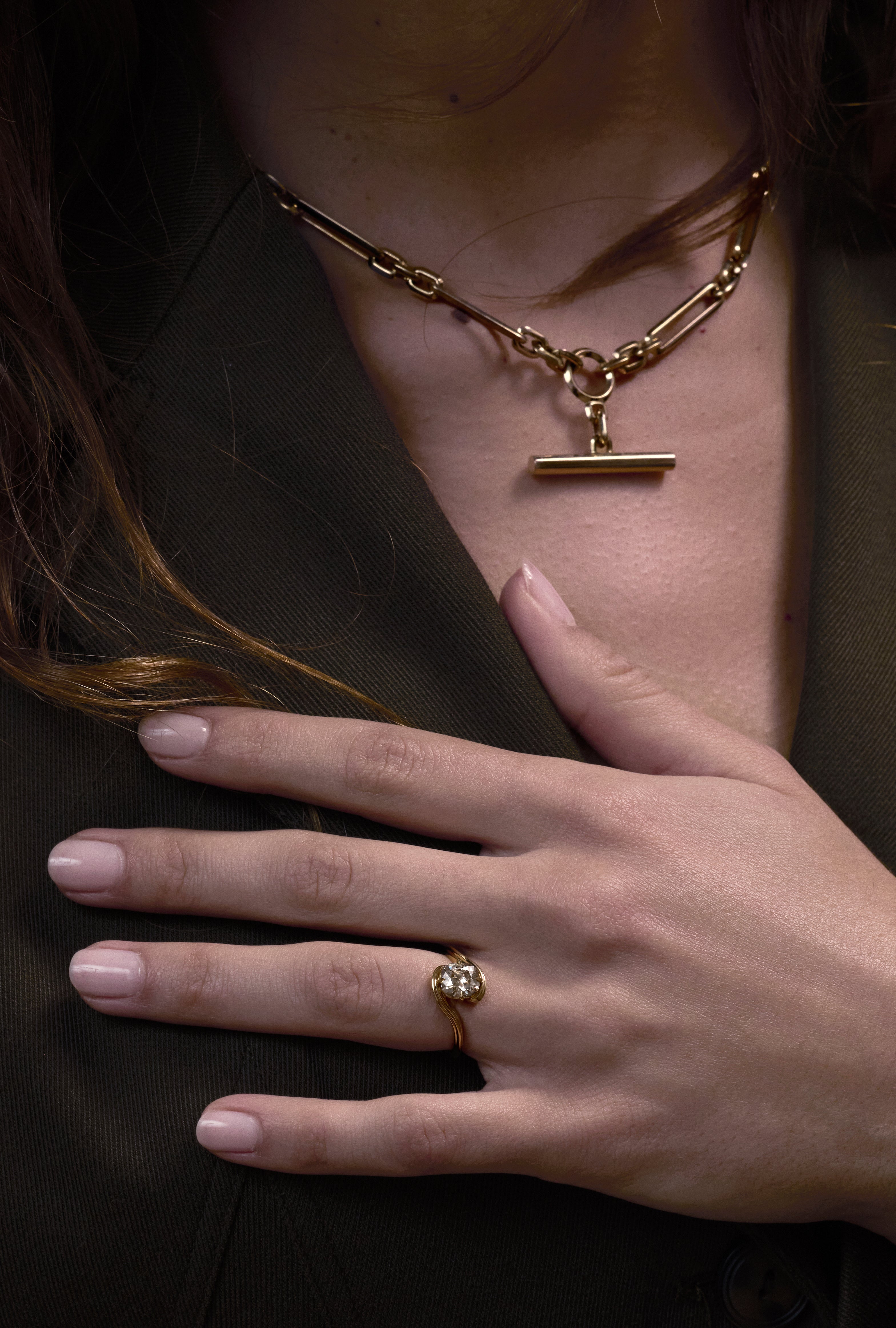 The X - Cascade Ring by East London jeweller Rachel Boston | Discover our collections of unique and timeless engagement rings, wedding rings, and modern fine jewellery.
