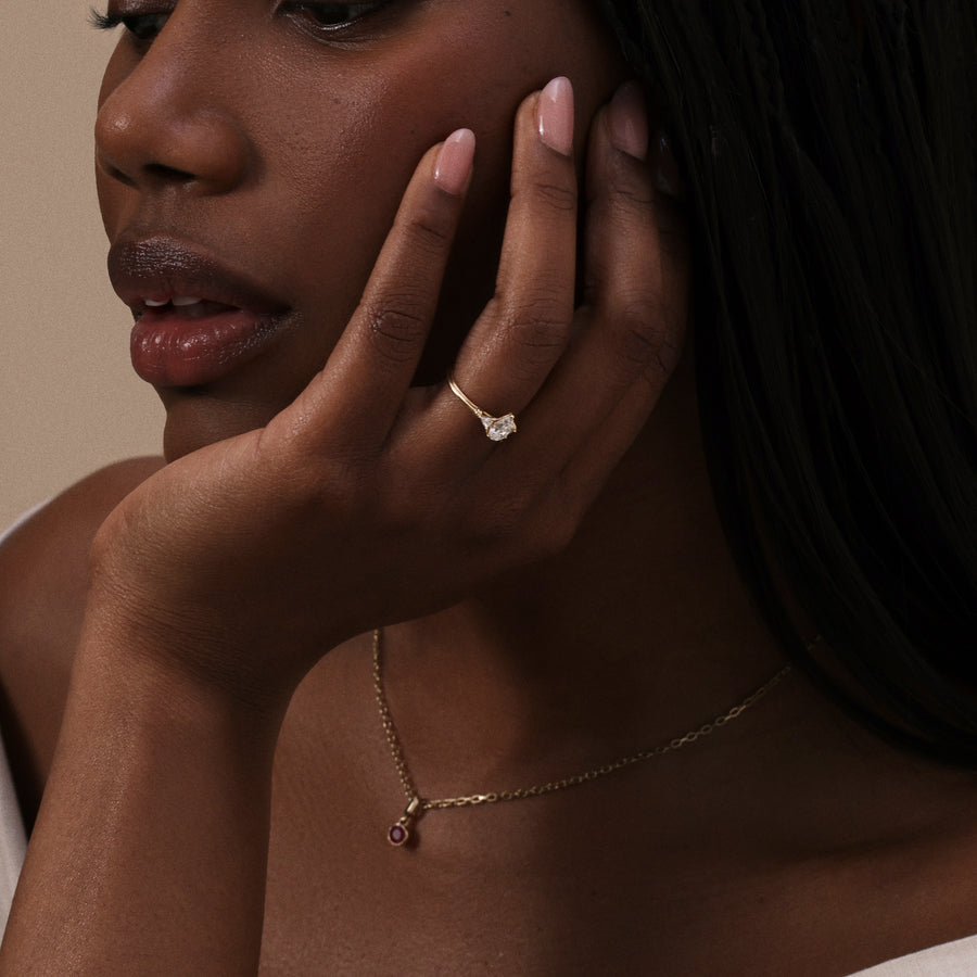 The Clara Ring - Pear Cut by East London jeweller Rachel Boston | Discover our collections of unique and timeless engagement rings, wedding rings, and modern fine jewellery. - Rachel Boston Jewellery