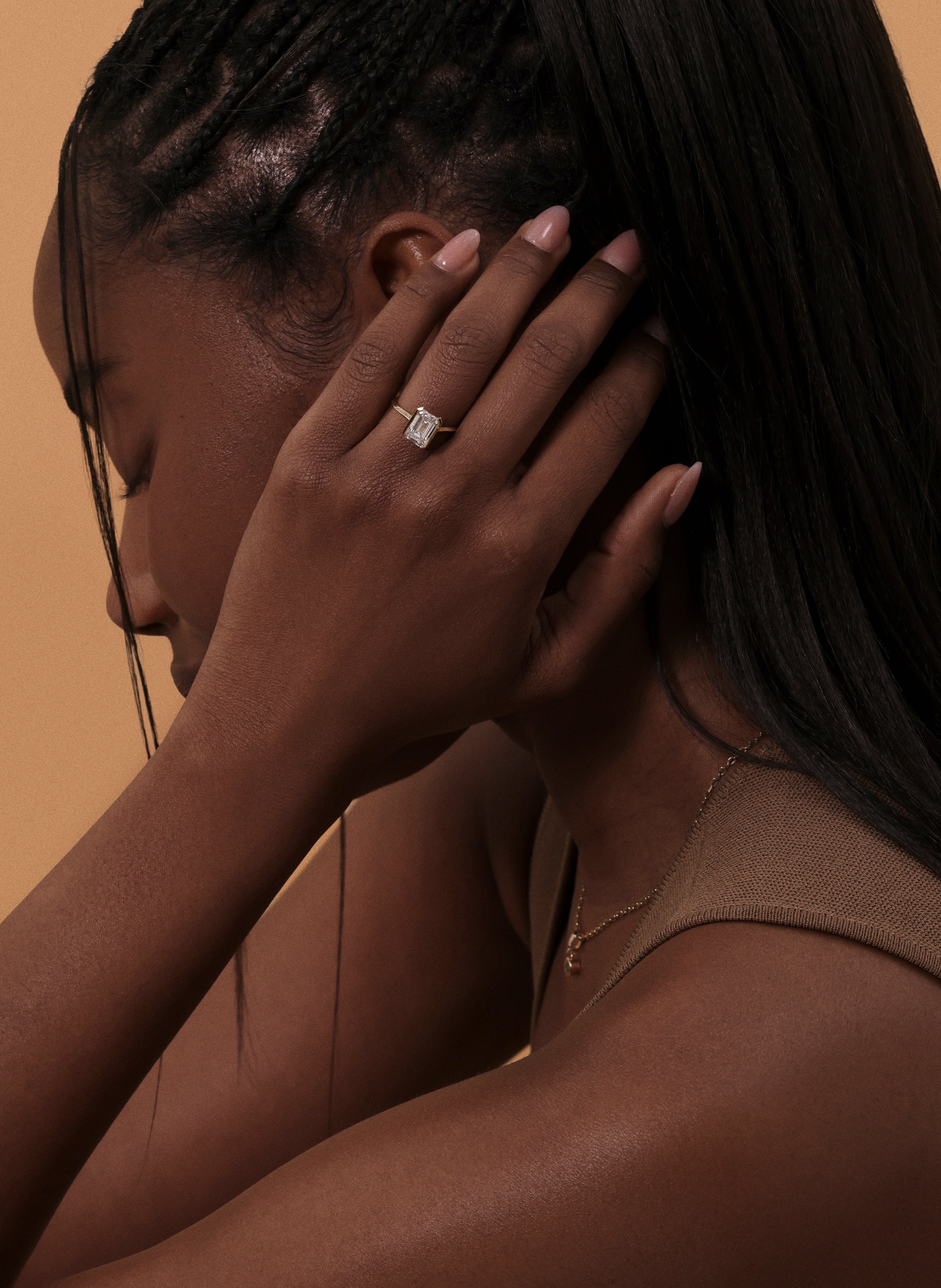 The Cora Ring by East London jeweller Rachel Boston | Discover our collections of unique and timeless engagement rings, wedding rings, and modern fine jewellery.