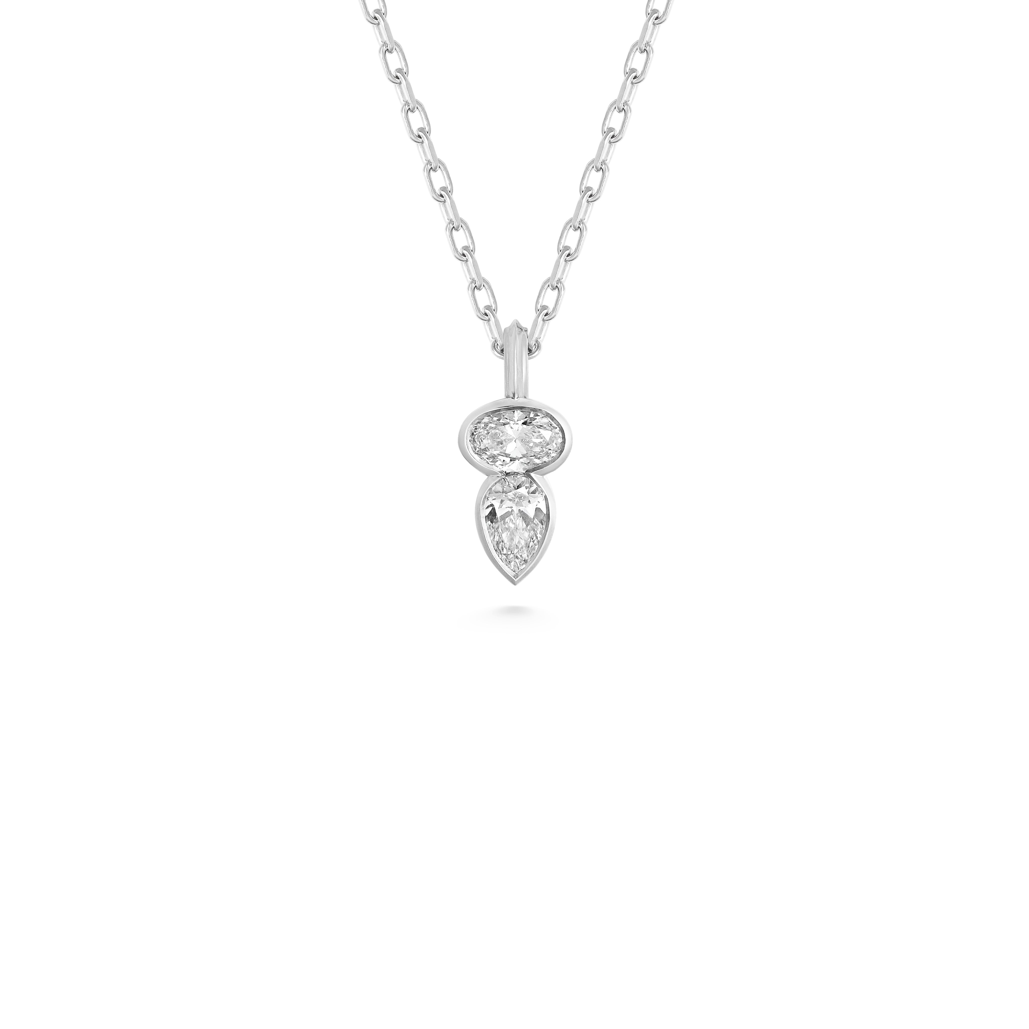 The Duet Pendant - Single Line by East London jeweller Rachel Boston | Discover our collections of unique and timeless engagement rings, wedding rings, and modern fine jewellery.