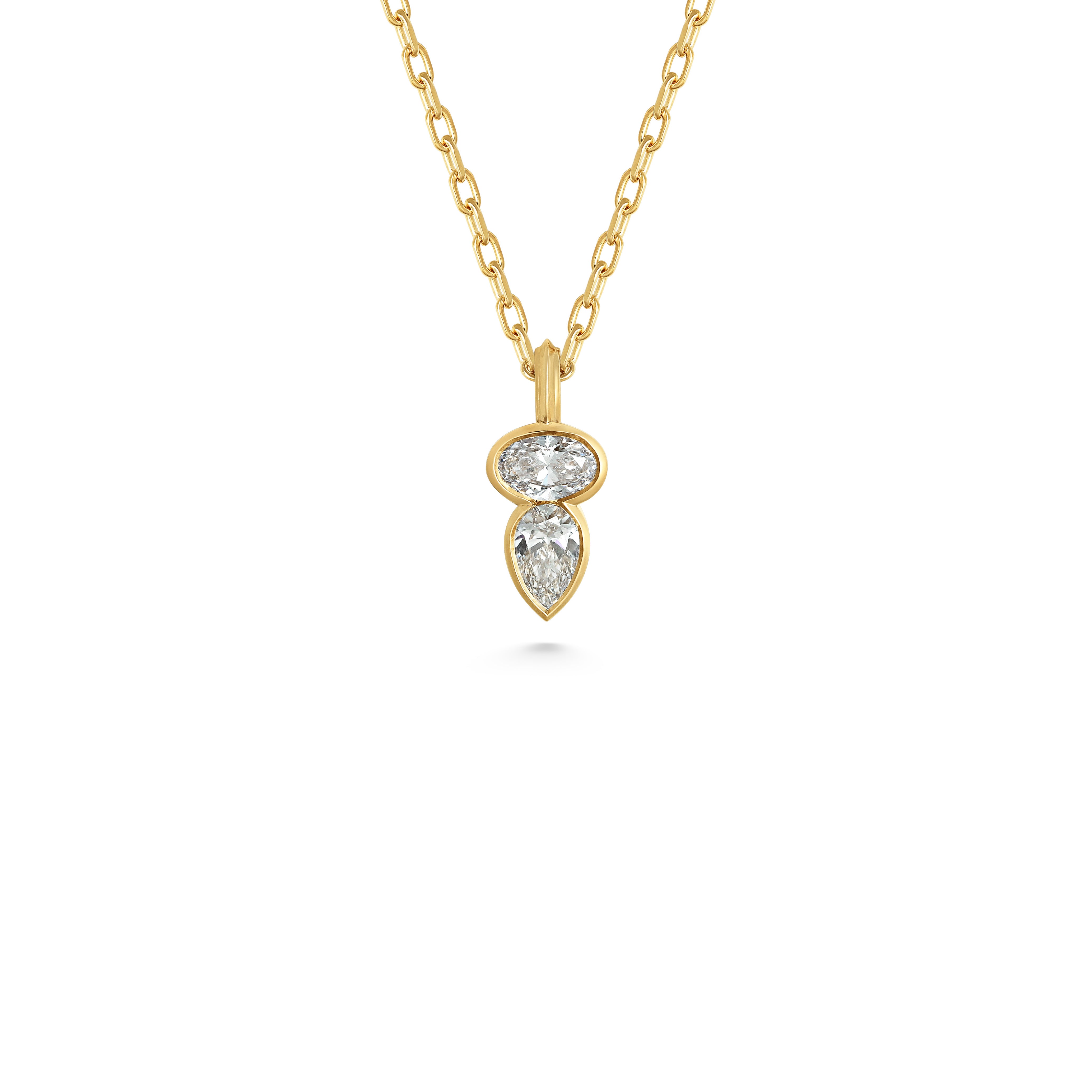 The Duet Pendant - Single Line by East London jeweller Rachel Boston | Discover our collections of unique and timeless engagement rings, wedding rings, and modern fine jewellery.