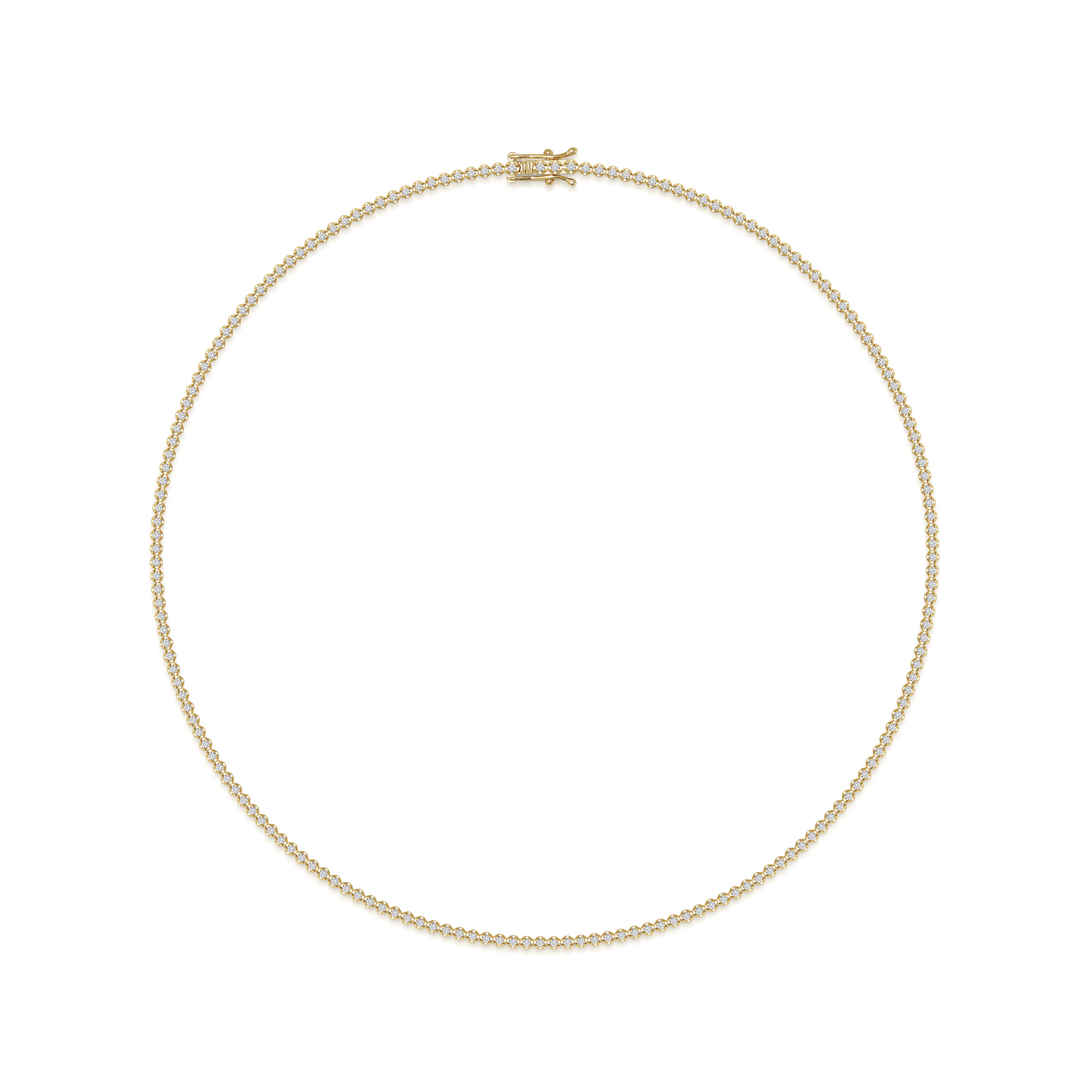 The Round Diamond Tennis Necklace by East London jeweller Rachel Boston | Discover our collections of unique and timeless engagement rings, wedding rings, and modern fine jewellery.