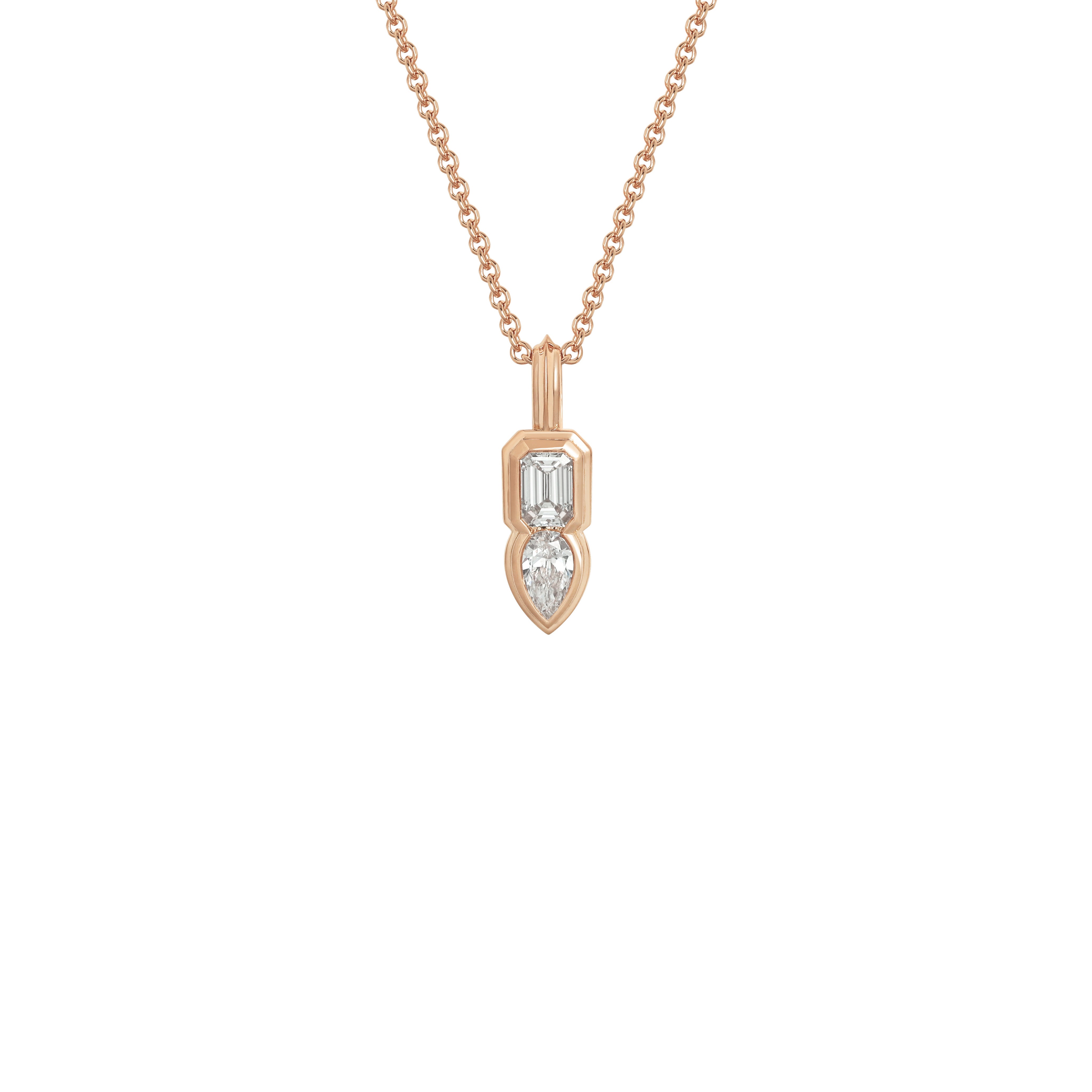 The Duet Pendant - Double Line by East London jeweller Rachel Boston | Discover our collections of unique and timeless engagement rings, wedding rings, and modern fine jewellery.