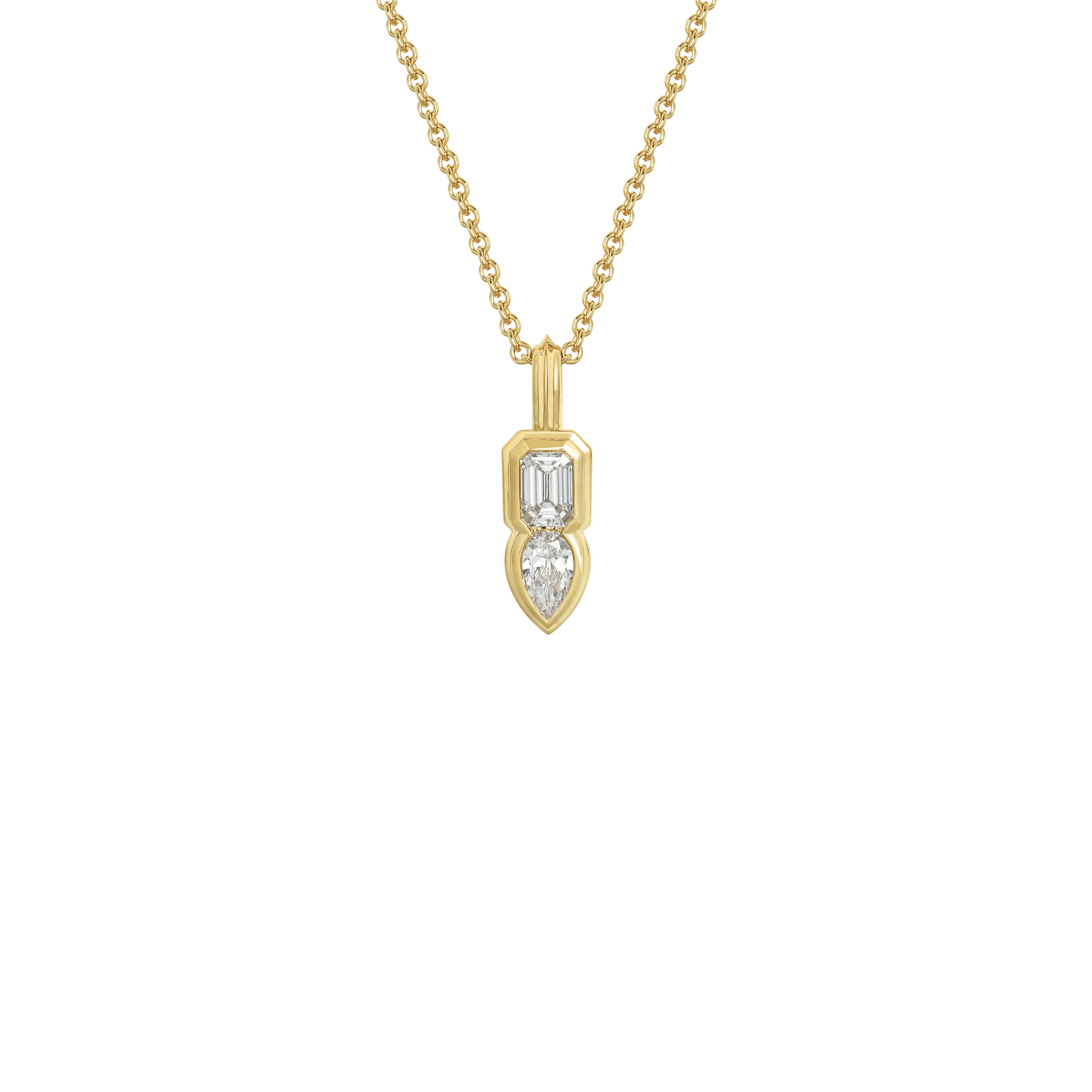 The Duet Pendant - Double Line by East London jeweller Rachel Boston | Discover our collections of unique and timeless engagement rings, wedding rings, and modern fine jewellery.
