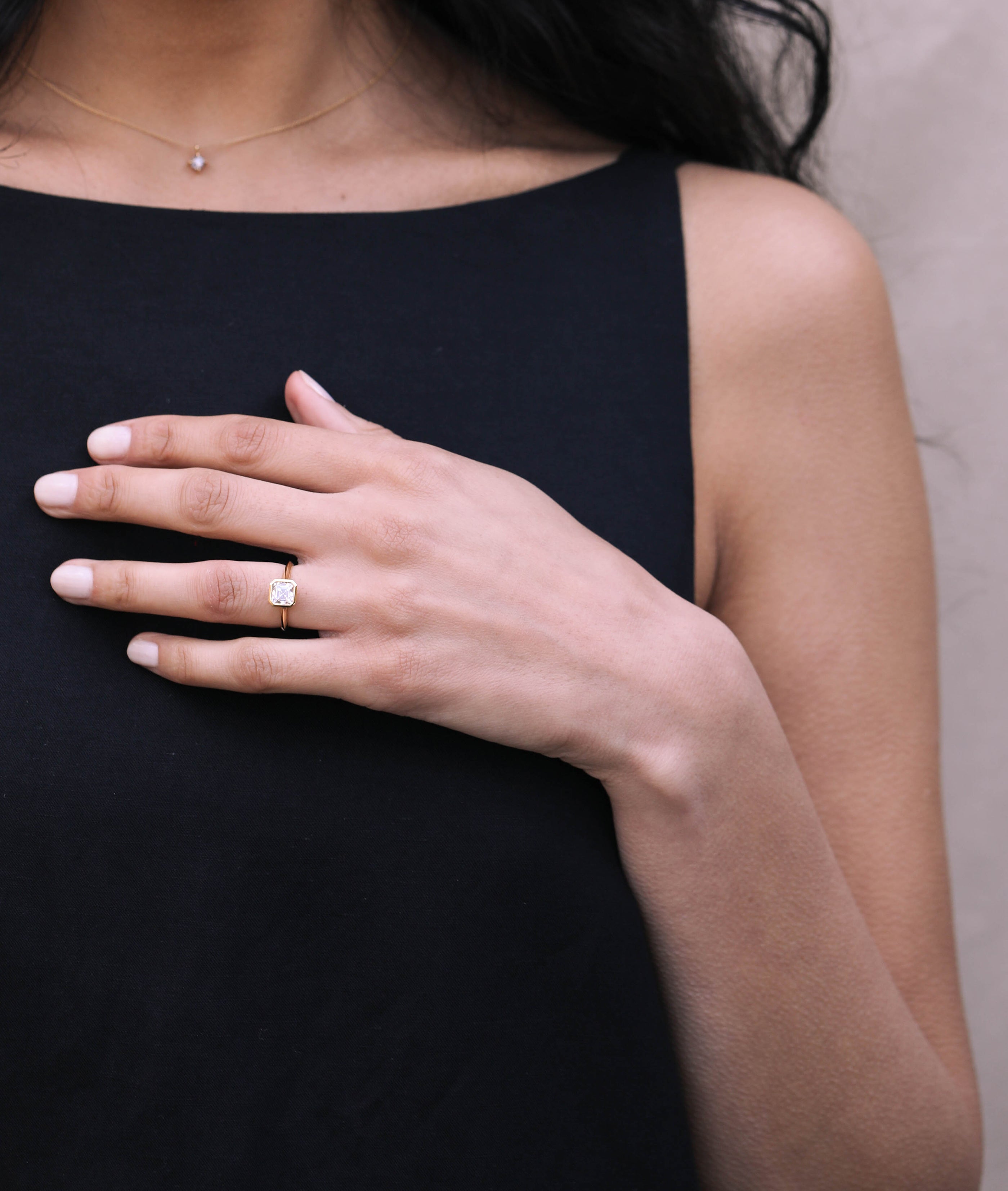 The Ines Ring - Asscher Cut by East London jeweller Rachel Boston | Discover our collections of unique and timeless engagement rings, wedding rings, and modern fine jewellery.
