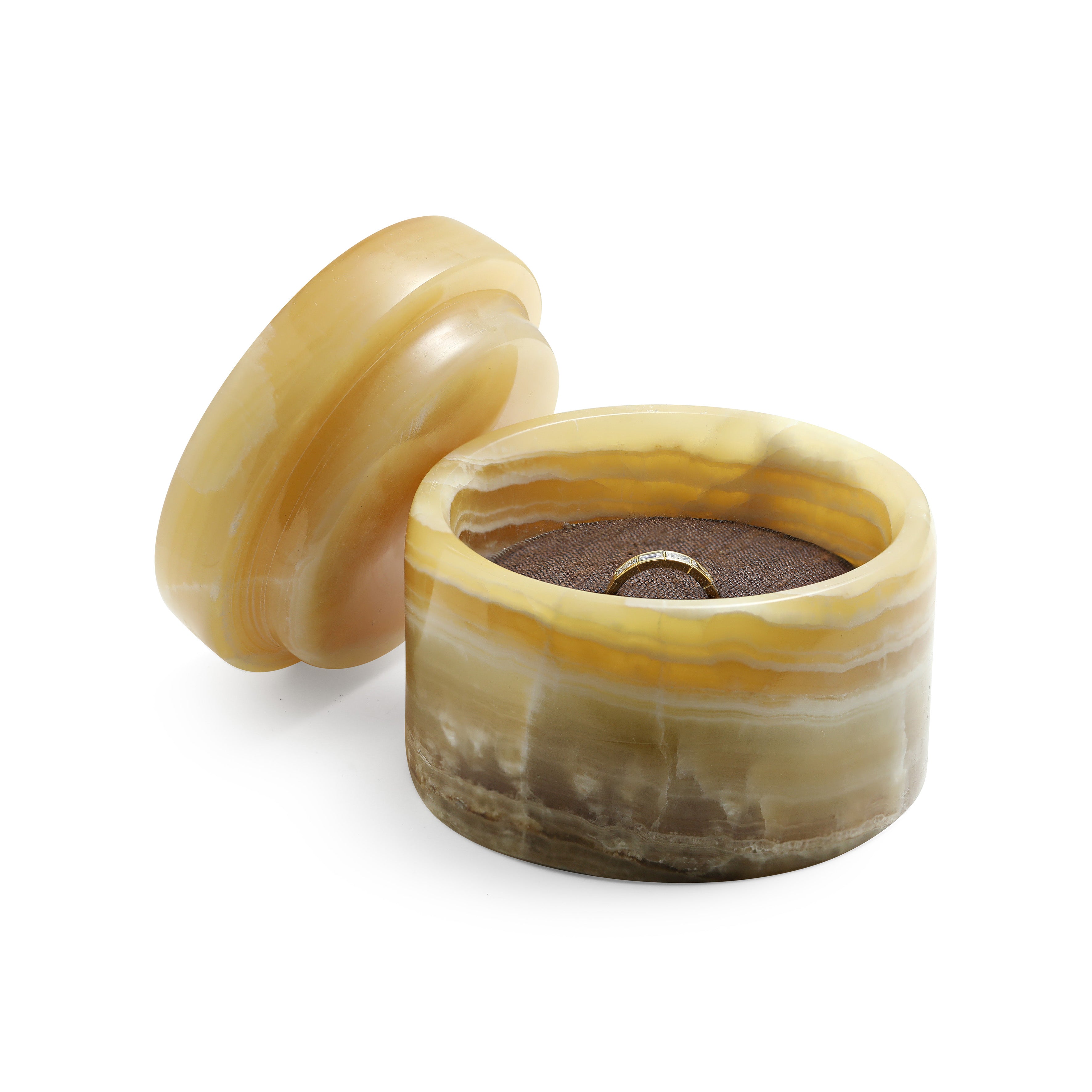 The Jewellery Box - Yellow Alabaster Stone - 1/5 by East London jeweller Rachel Boston | Discover our collections of unique and timeless engagement rings, wedding rings, and modern fine jewellery.