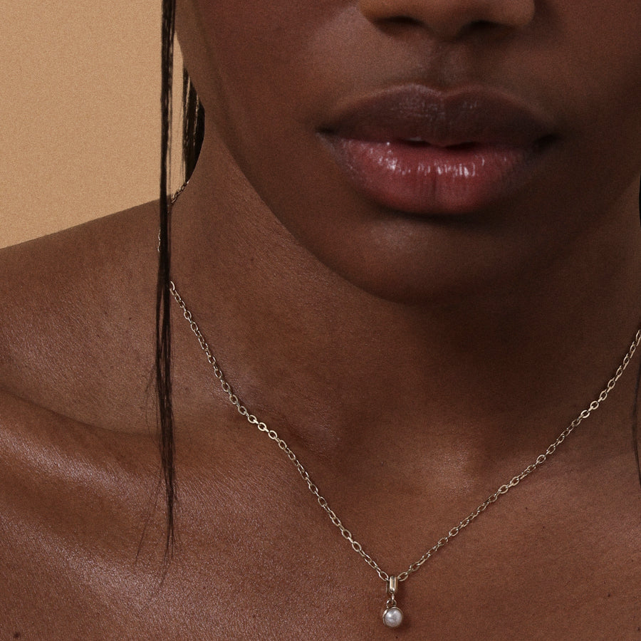 The LARGE DROPLET PEARL NECKLACE by East London jeweller Rachel Boston | Discover our collections of unique and timeless engagement rings, wedding rings, and modern fine jewellery. - Rachel Boston Jewellery