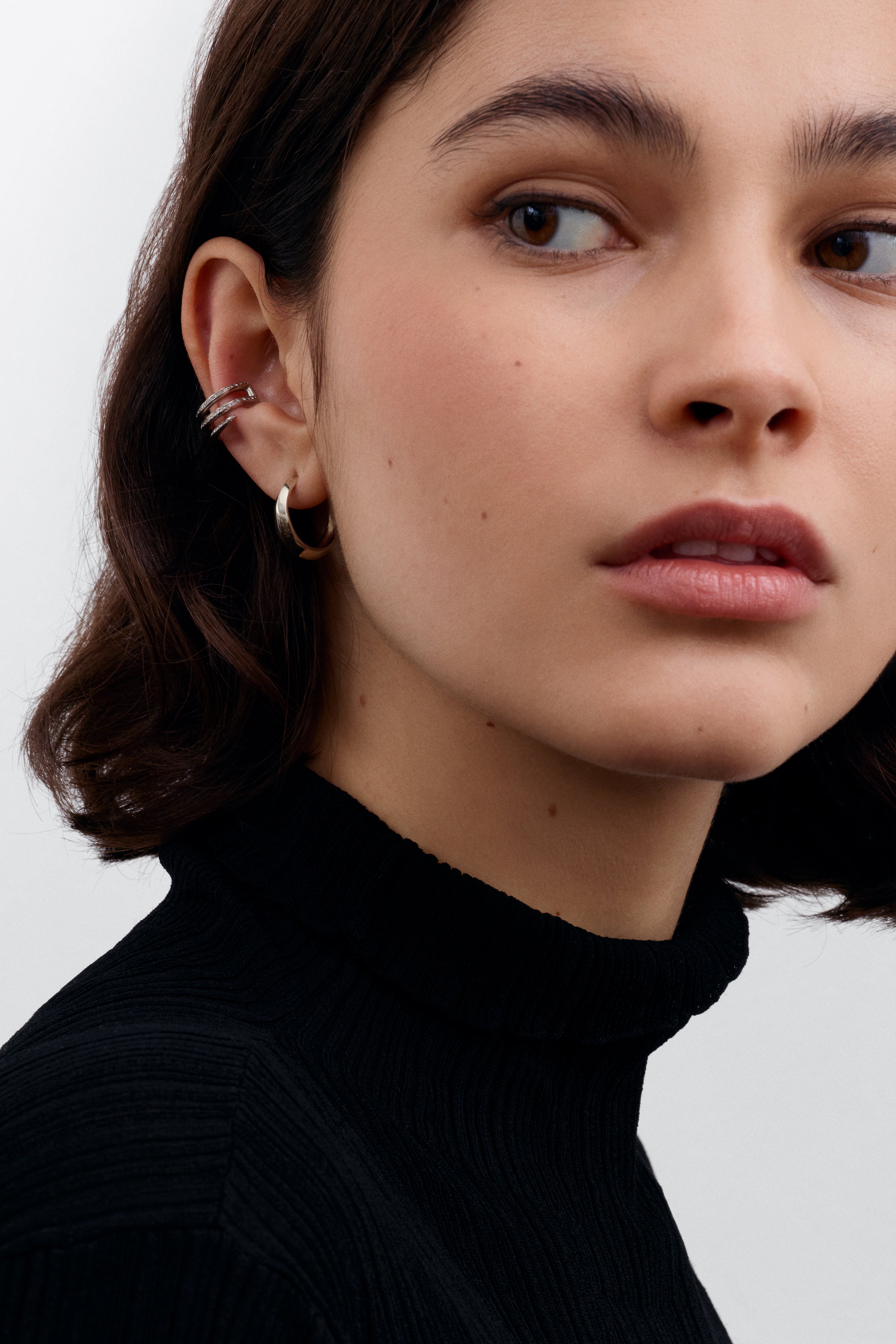 The Laguz Hoop Earrings by East London jeweller Rachel Boston | Discover our collections of unique and timeless engagement rings, wedding rings, and modern fine jewellery.