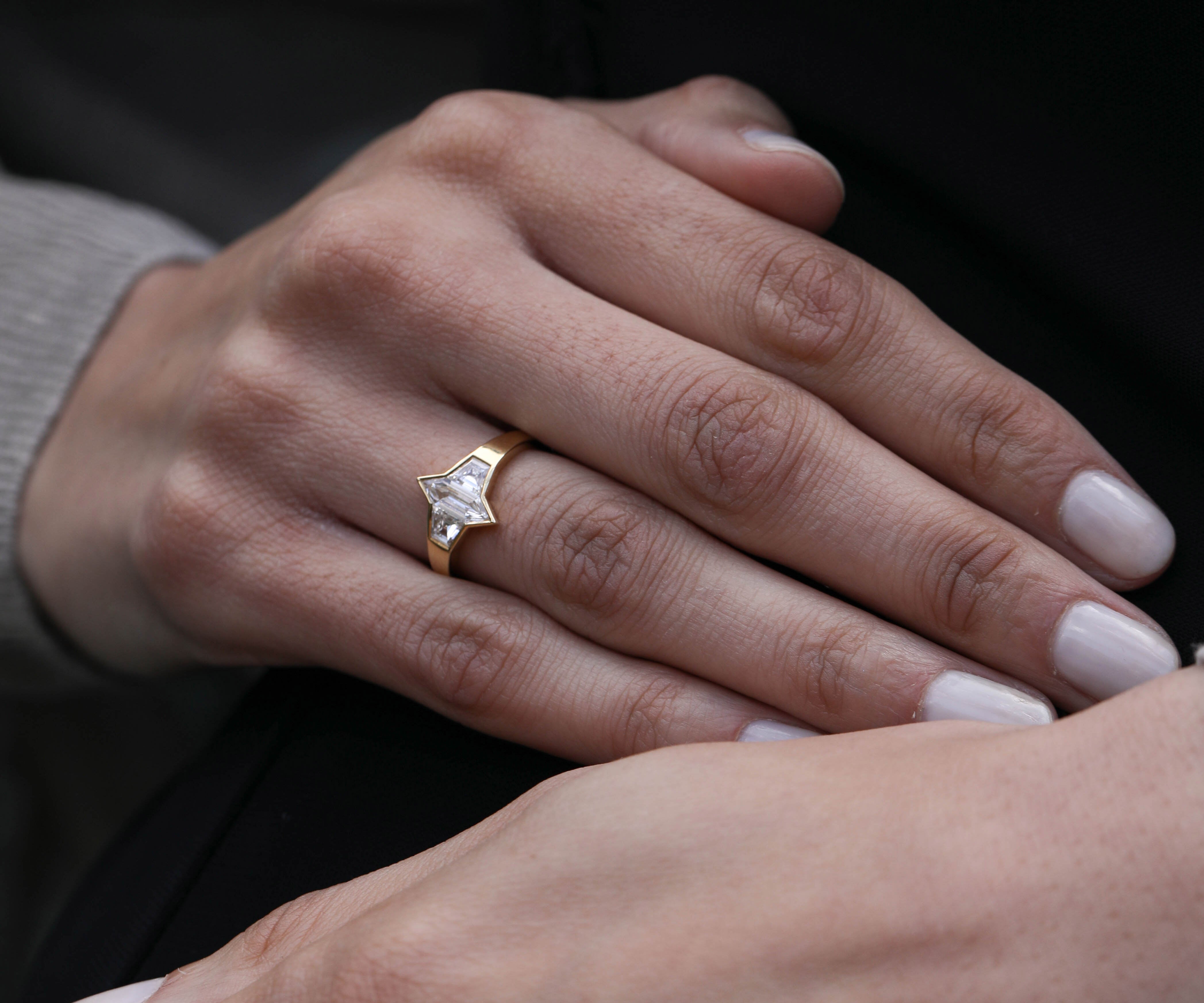 The Mia Ring by East London jeweller Rachel Boston | Discover our collections of unique and timeless engagement rings, wedding rings, and modern fine jewellery.
