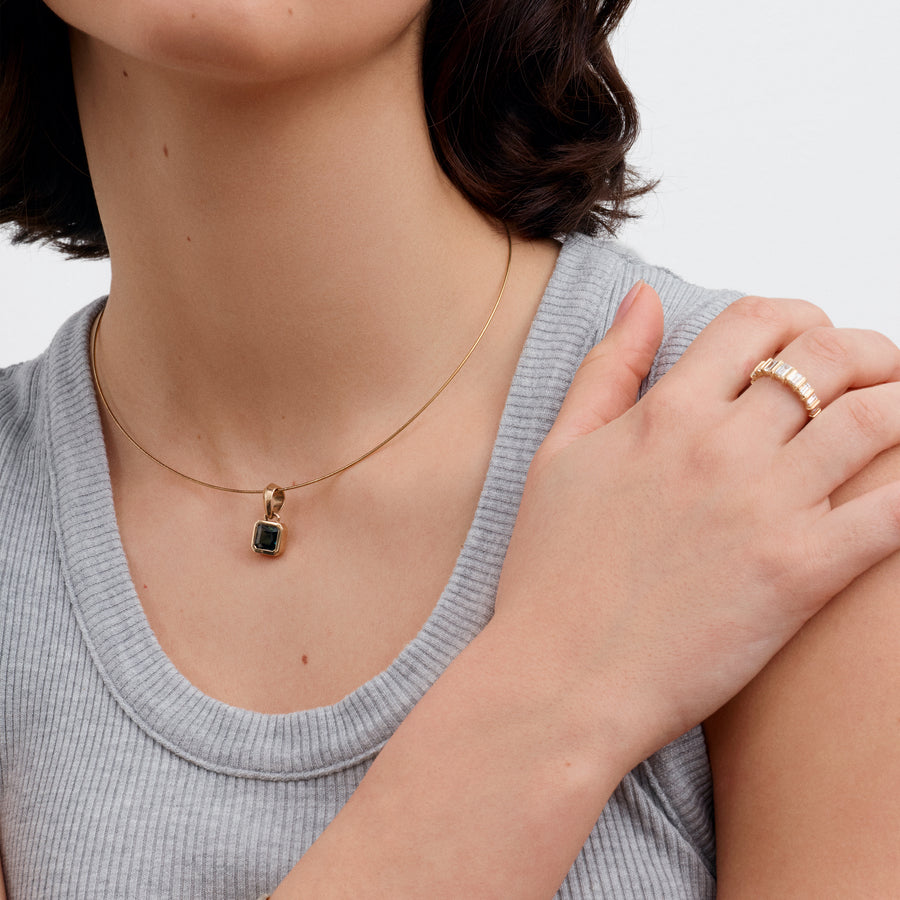 The Chunky Charm Pendant - Sapphire 2.33ct by East London jeweller Rachel Boston | Discover our collections of unique and timeless engagement rings, wedding rings, and modern fine jewellery. - Rachel Boston Jewellery