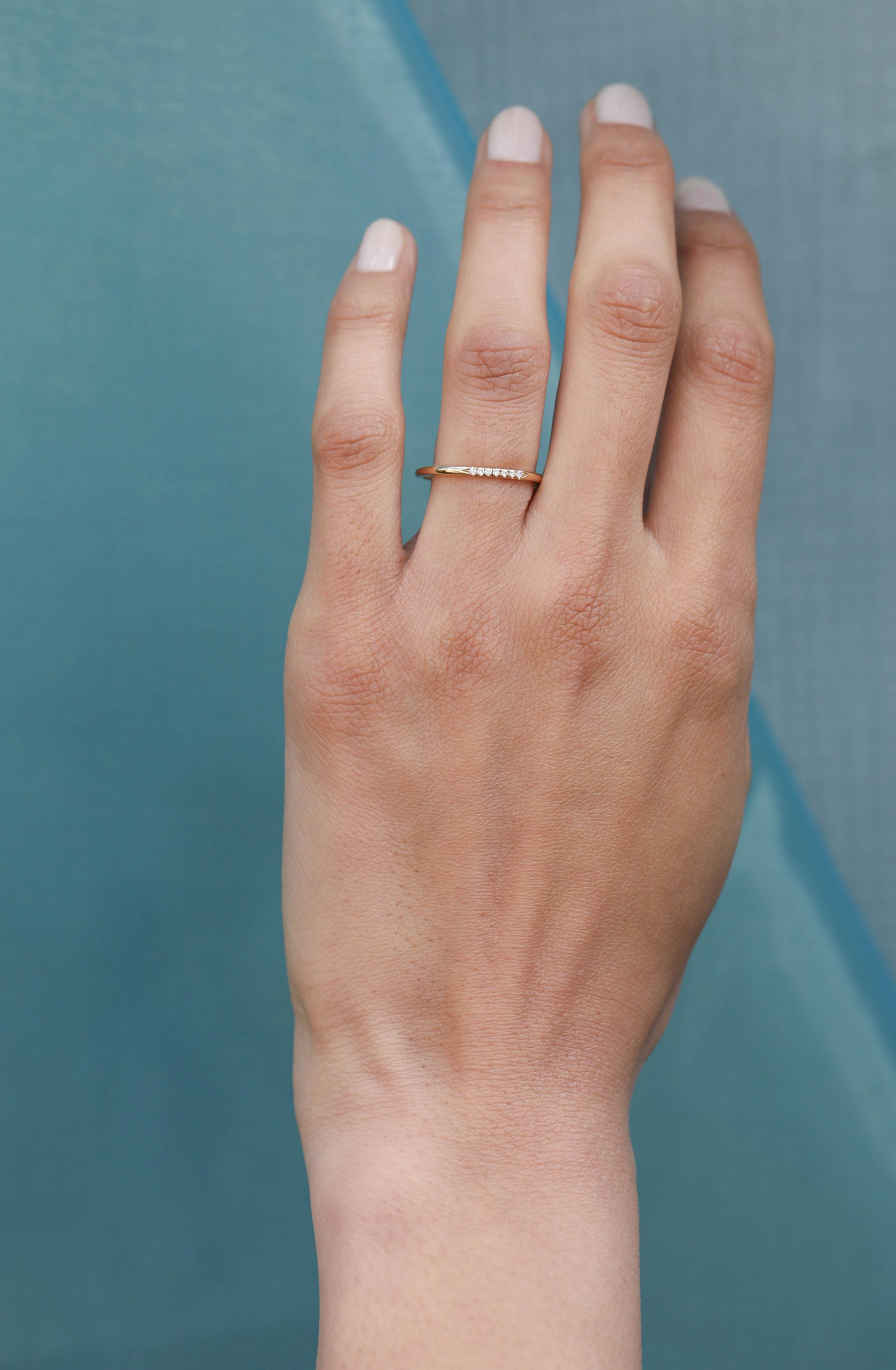 The Skinny Stone Band - White Diamonds by East London jeweller Rachel Boston | Discover our collections of unique and timeless engagement rings, wedding rings, and modern fine jewellery.