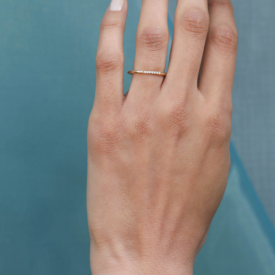 The Skinny Stone Band - White Diamonds by East London jeweller Rachel Boston | Discover our collections of unique and timeless engagement rings, wedding rings, and modern fine jewellery. - Rachel Boston Jewellery