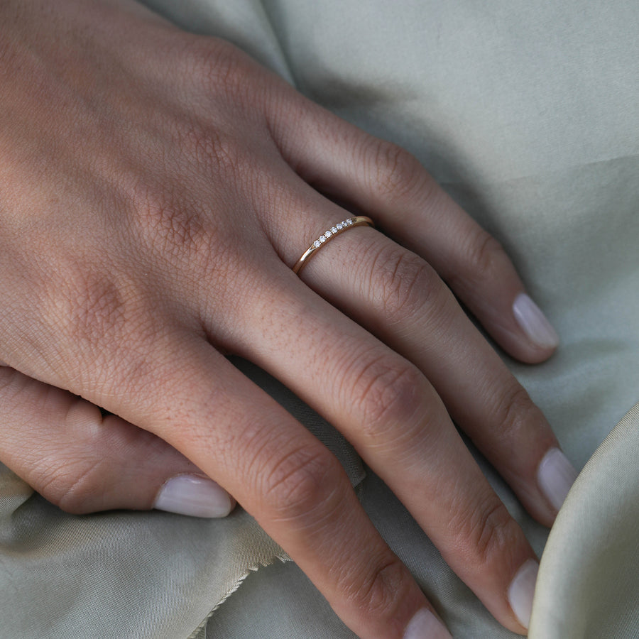 The Skinny Stone Band - White Diamonds by East London jeweller Rachel Boston | Discover our collections of unique and timeless engagement rings, wedding rings, and modern fine jewellery. - Rachel Boston Jewellery
