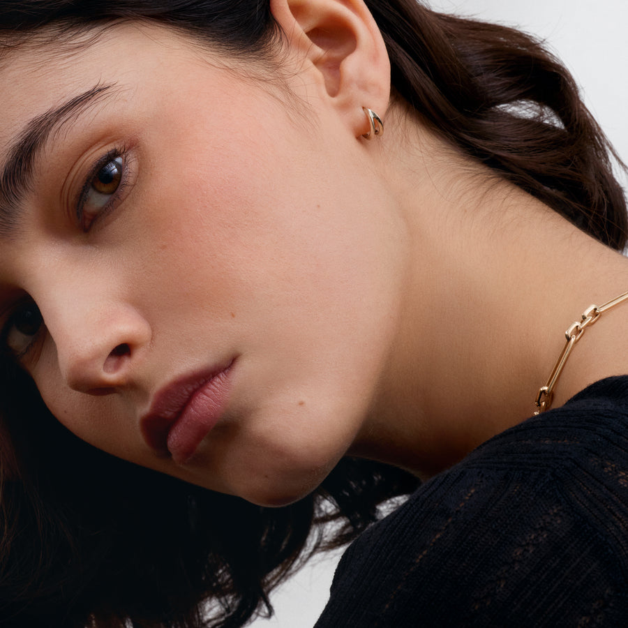 The Split Claw Earrings by East London jeweller Rachel Boston | Discover our collections of unique and timeless engagement rings, wedding rings, and modern fine jewellery. - Rachel Boston Jewellery