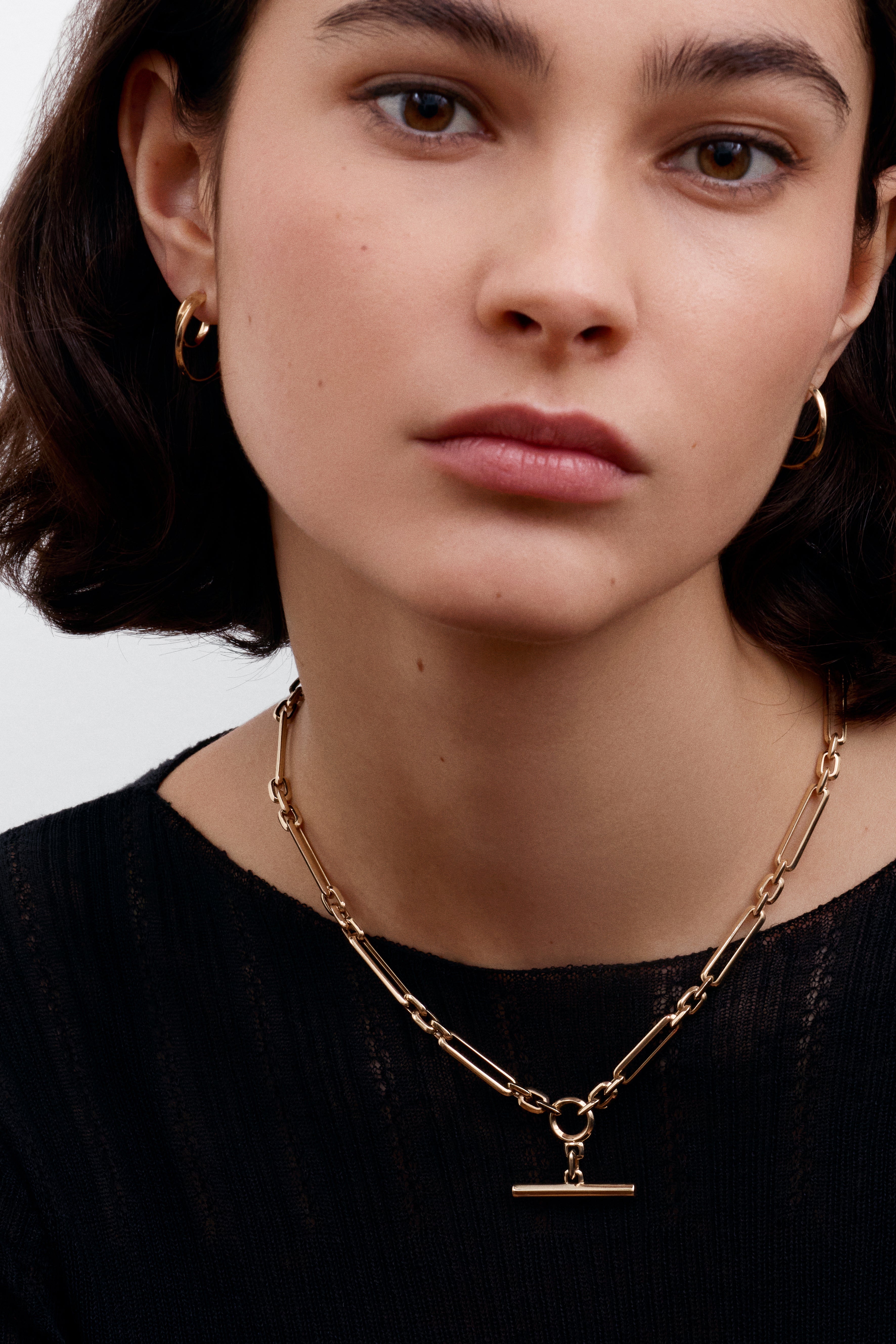 The Loop Necklace by East London jeweller Rachel Boston | Discover our collections of unique and timeless engagement rings, wedding rings, and modern fine jewellery.