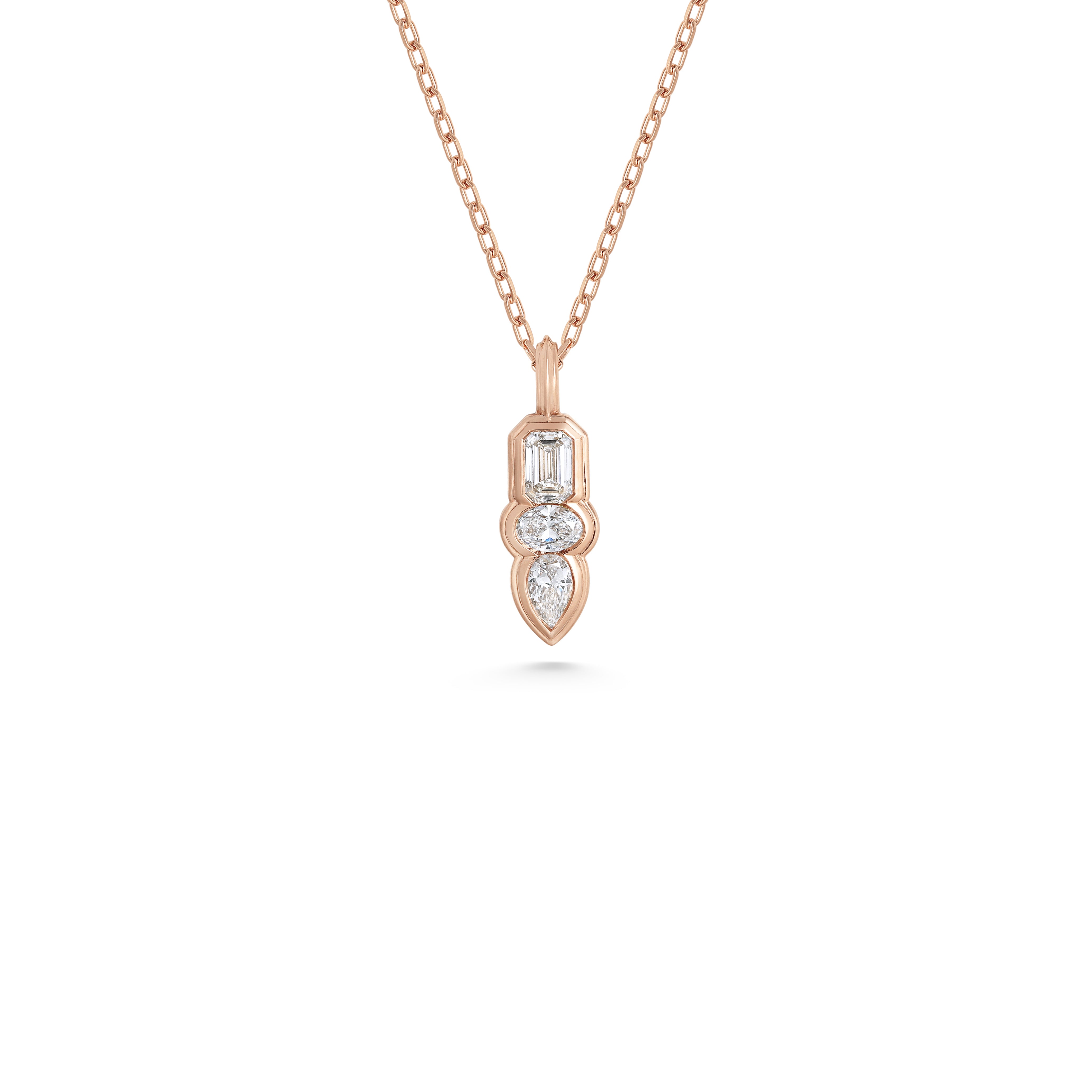 The Trio Pendant - Double Line by East London jeweller Rachel Boston | Discover our collections of unique and timeless engagement rings, wedding rings, and modern fine jewellery.