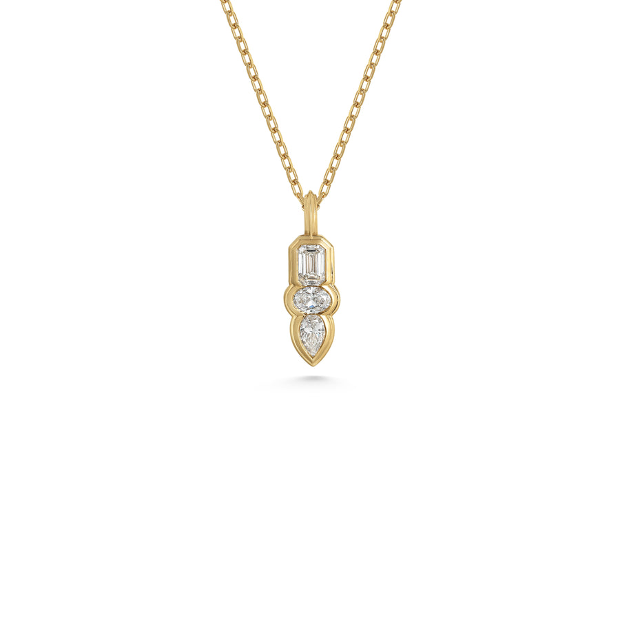 The TRIO PENDANT - DOUBLE LINE by East London jeweller Rachel Boston | Discover our collections of unique and timeless engagement rings, wedding rings, and modern fine jewellery. - Rachel Boston Jewellery
