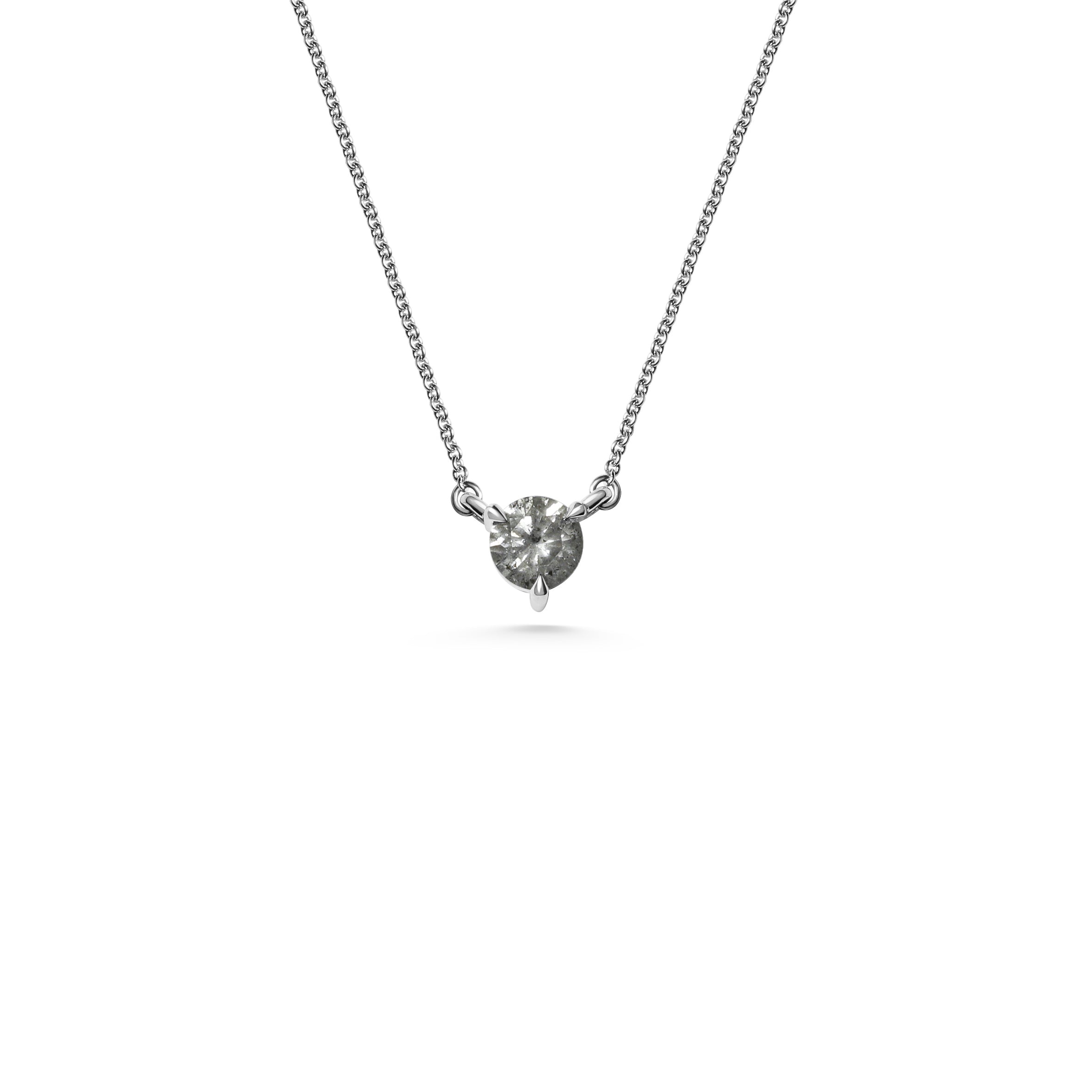 The 5mm Salt and Pepper Grey Diamond Necklace - 0.60ct by East London jeweller Rachel Boston | Discover our collections of unique and timeless engagement rings, wedding rings, and modern fine jewellery.