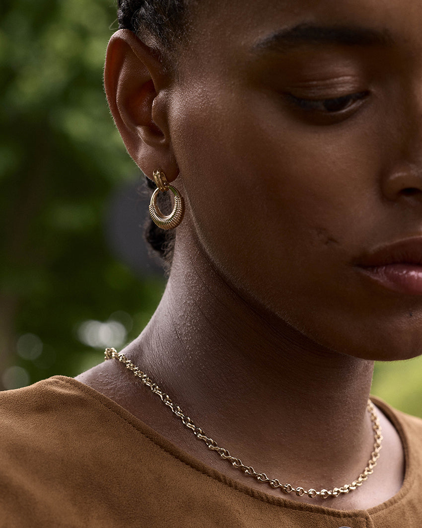 The Lattice Necklace by East London jeweller Rachel Boston | Discover our collections of unique and timeless engagement rings, wedding rings, and modern fine jewellery.
