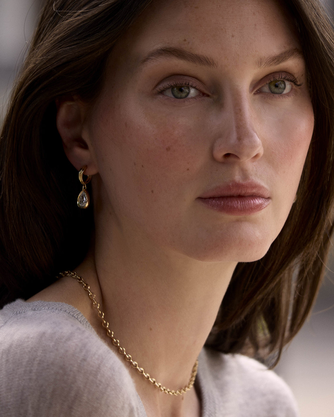 The Echo Earrings - Pear Cut by East London jeweller Rachel Boston | Discover our collections of unique and timeless engagement rings, wedding rings, and modern fine jewellery.