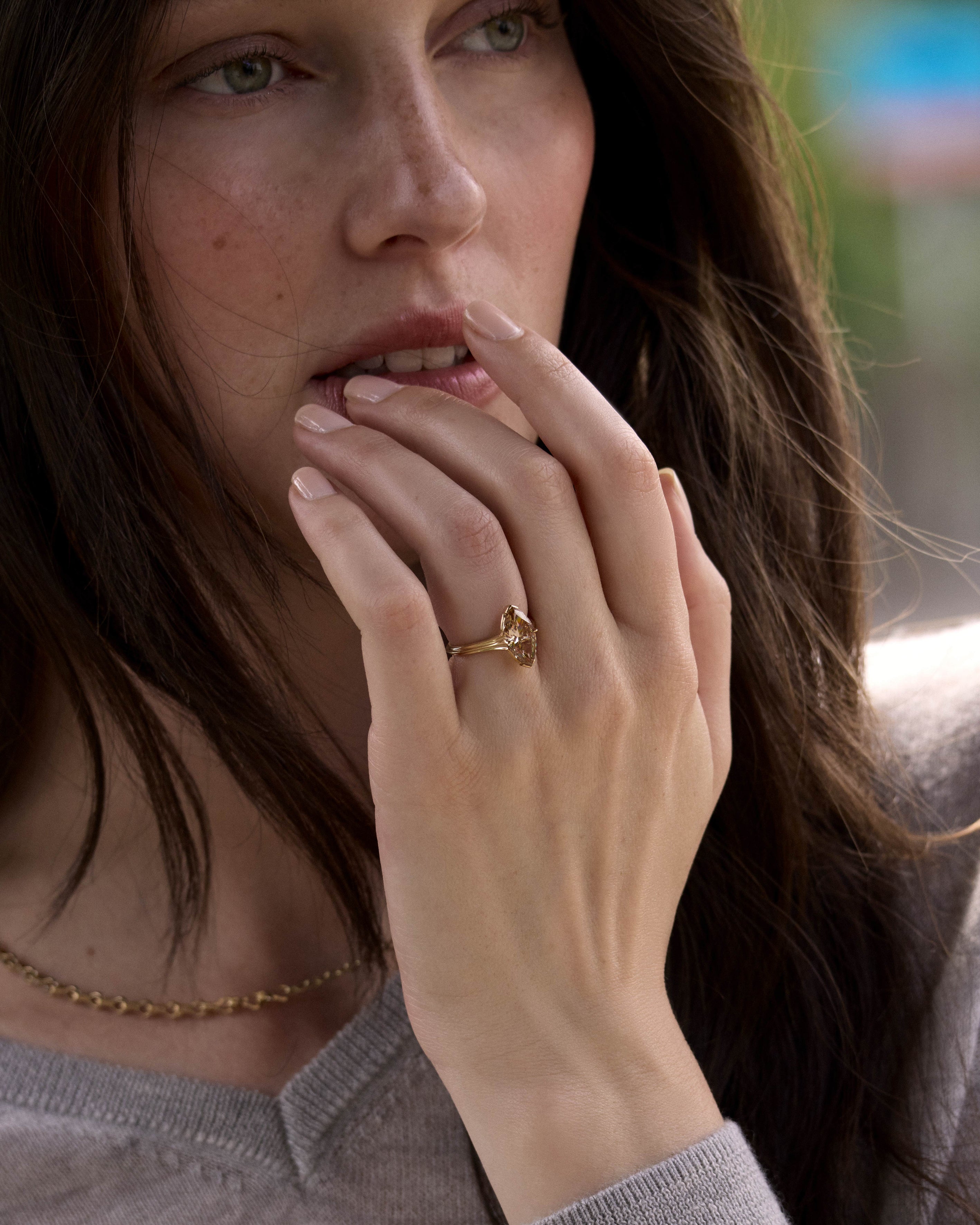 The X - CONTINUUM Ring by East London jeweller Rachel Boston | Discover our collections of unique and timeless engagement rings, wedding rings, and modern fine jewellery.