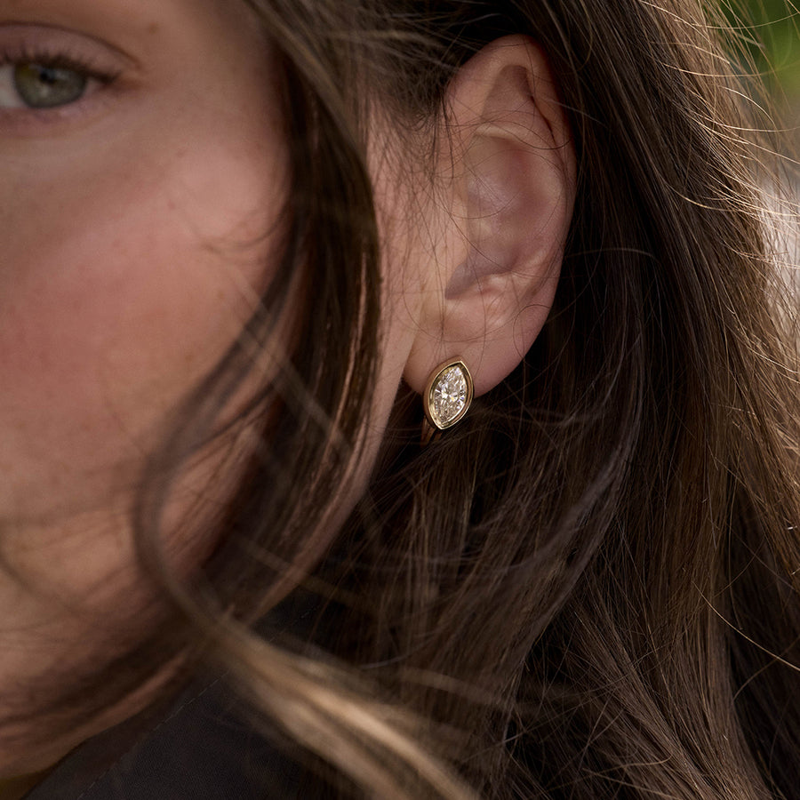 The TRACE Earrings by East London jeweller Rachel Boston | Discover our collections of unique and timeless engagement rings, wedding rings, and modern fine jewellery. - Rachel Boston Jewellery