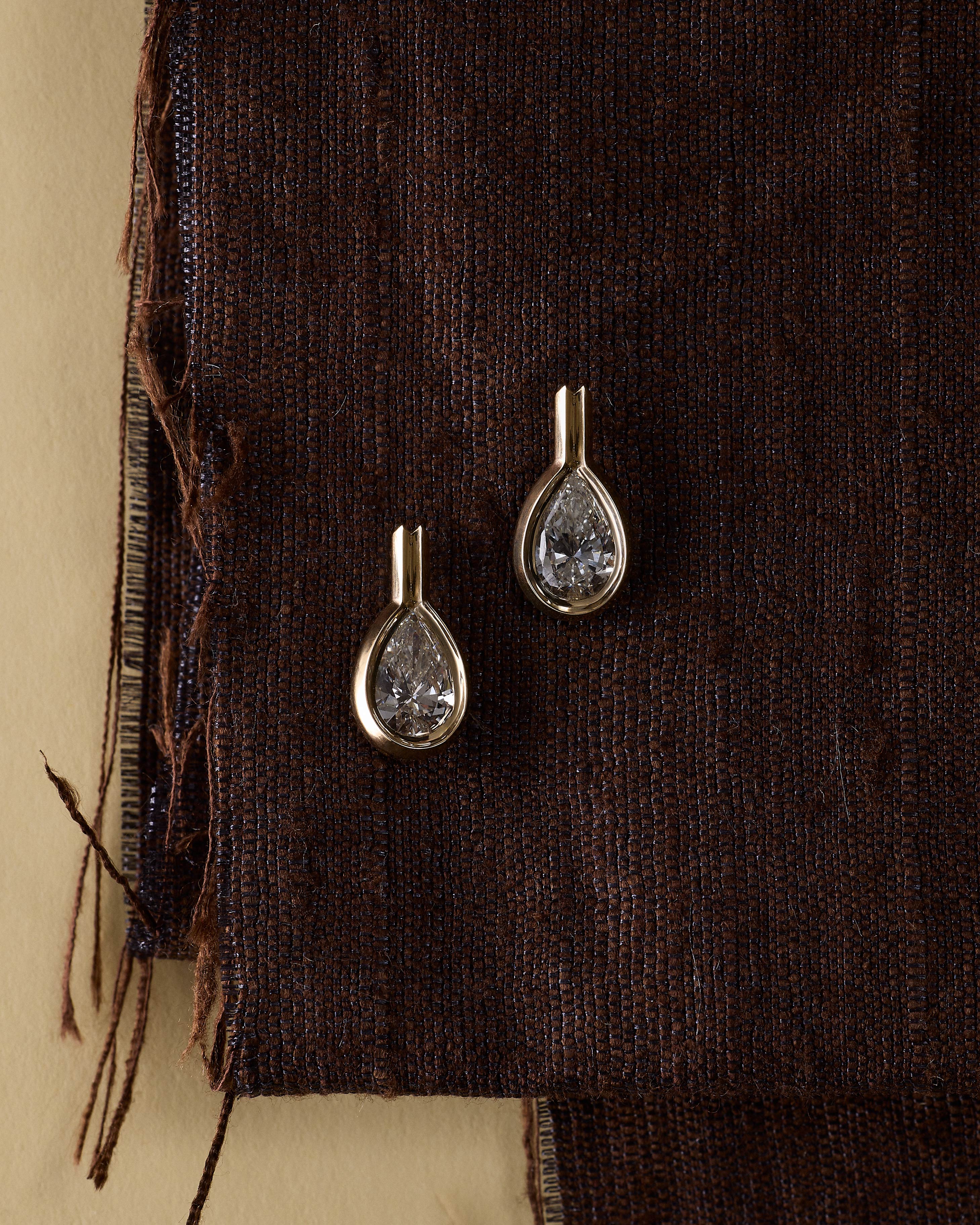 The Balance Earrings by East London jeweller Rachel Boston | Discover our collections of unique and timeless engagement rings, wedding rings, and modern fine jewellery.