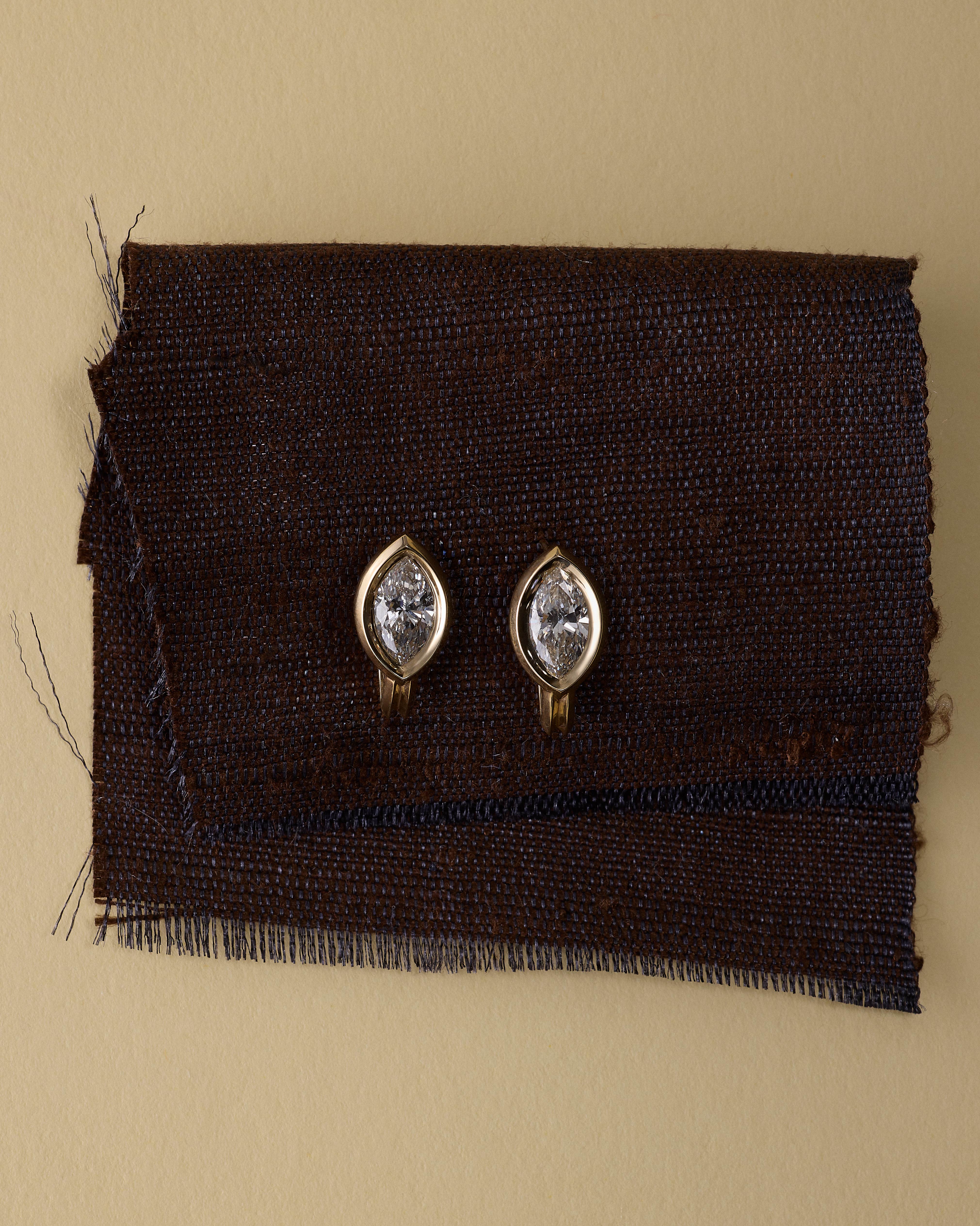 The Trace Earrings by East London jeweller Rachel Boston | Discover our collections of unique and timeless engagement rings, wedding rings, and modern fine jewellery.