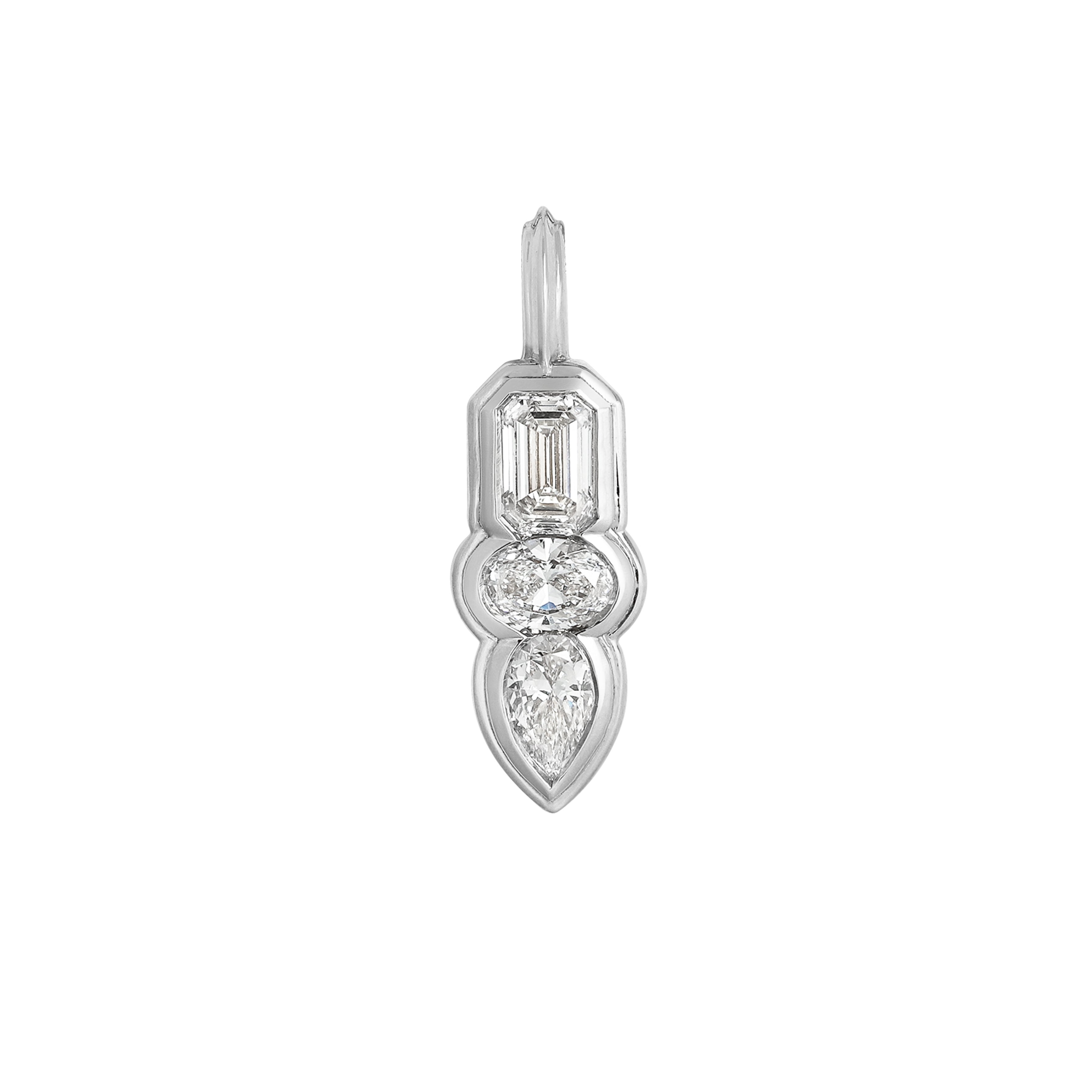 The Trio Pendant - Double Line by East London jeweller Rachel Boston | Discover our collections of unique and timeless engagement rings, wedding rings, and modern fine jewellery.