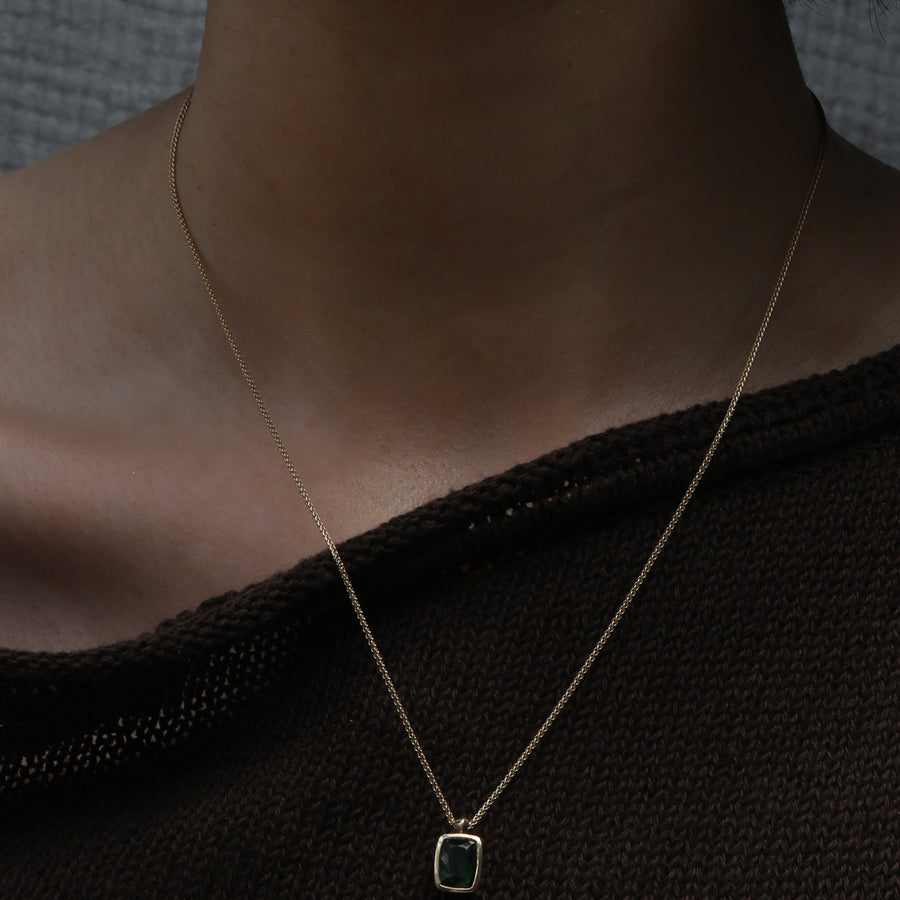 The Zinnia Necklace - 1.84ct Tourmaline by East London jeweller Rachel Boston | Discover our collections of unique and timeless engagement rings, wedding rings, and modern fine jewellery. - Rachel Boston Jewellery
