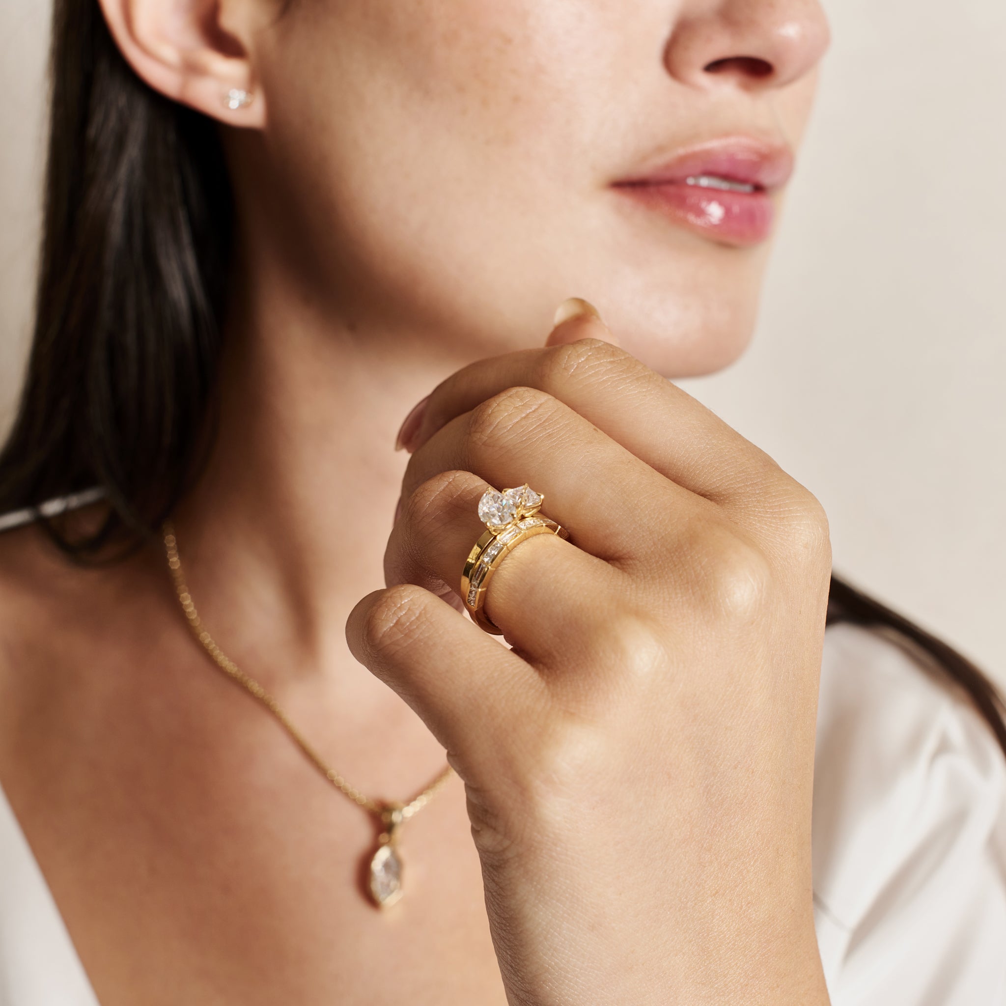 The Coved Mix Diamond Band by East London jeweller Rachel Boston | Discover our collections of unique and timeless engagement rings, wedding rings, and modern fine jewellery.