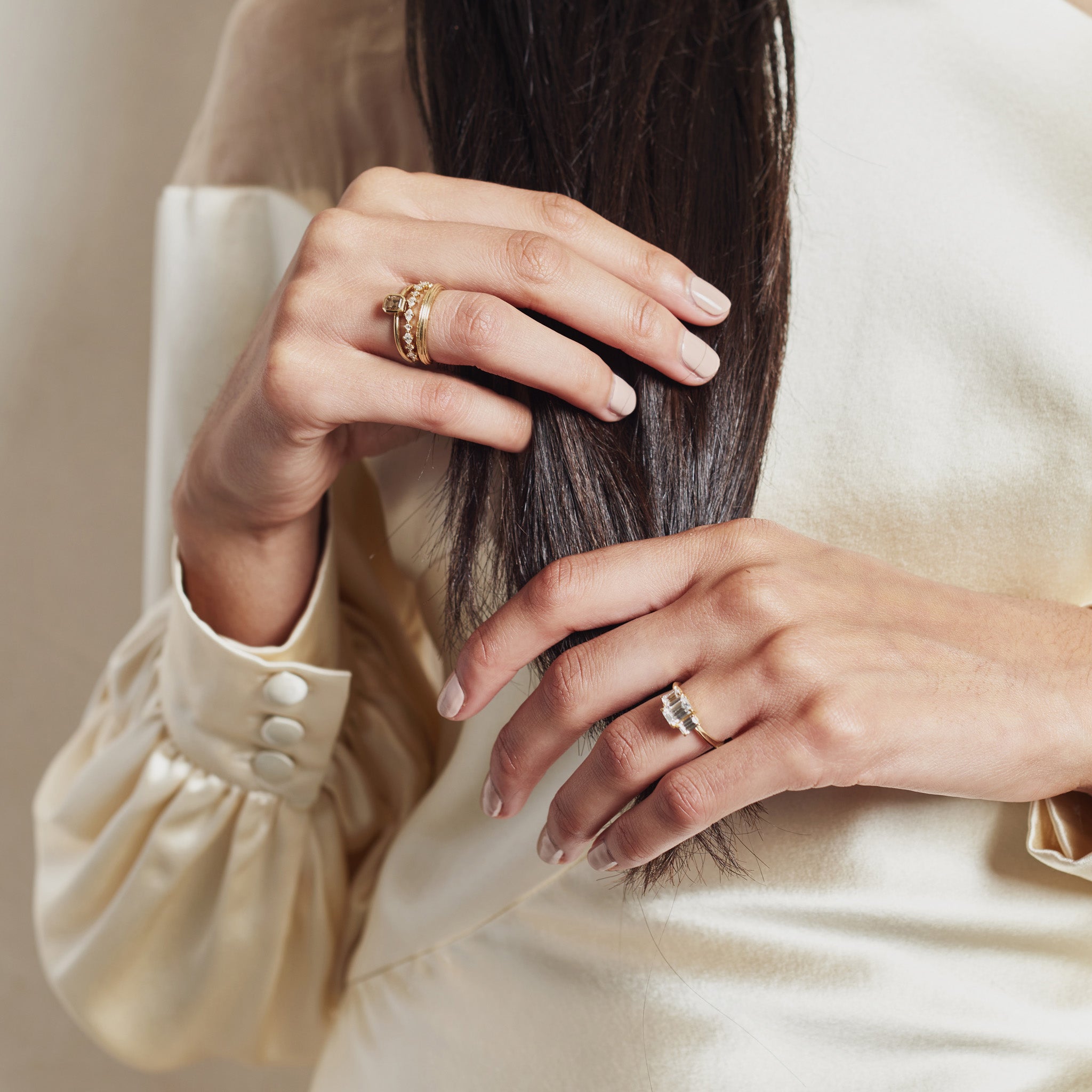 The Mixed Diamond Wedding Band by East London jeweller Rachel Boston | Discover our collections of unique and timeless engagement rings, wedding rings, and modern fine jewellery.