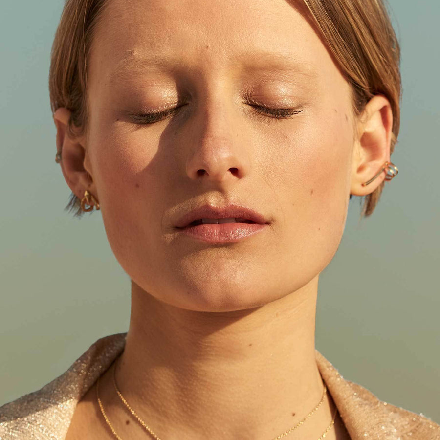 The Ansuz Ear Cuff by East London jeweller Rachel Boston | Discover our collections of unique and timeless engagement rings, wedding rings, and modern fine jewellery. - Rachel Boston Jewellery