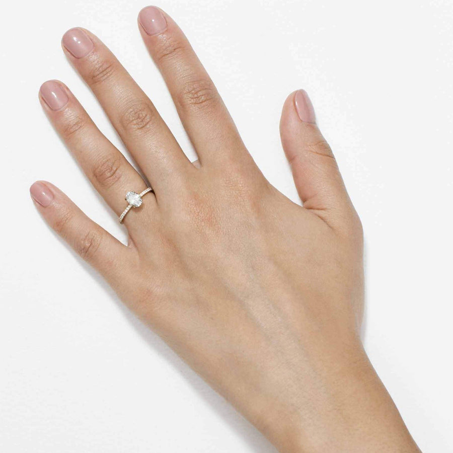 The Luna Ring - Oval Cut by East London jeweller Rachel Boston | Discover our collections of unique and timeless engagement rings, wedding rings, and modern fine jewellery. - Rachel Boston Jewellery