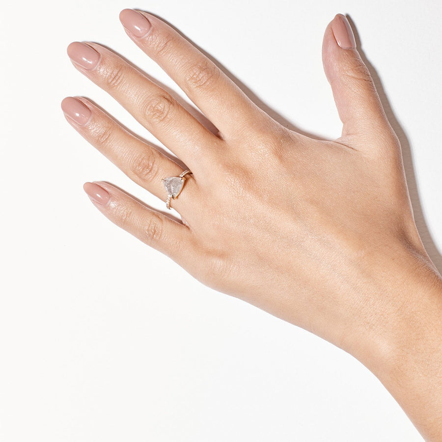 The X - Rhea Ring by East London jeweller Rachel Boston | Discover our collections of unique and timeless engagement rings, wedding rings, and modern fine jewellery. - Rachel Boston Jewellery