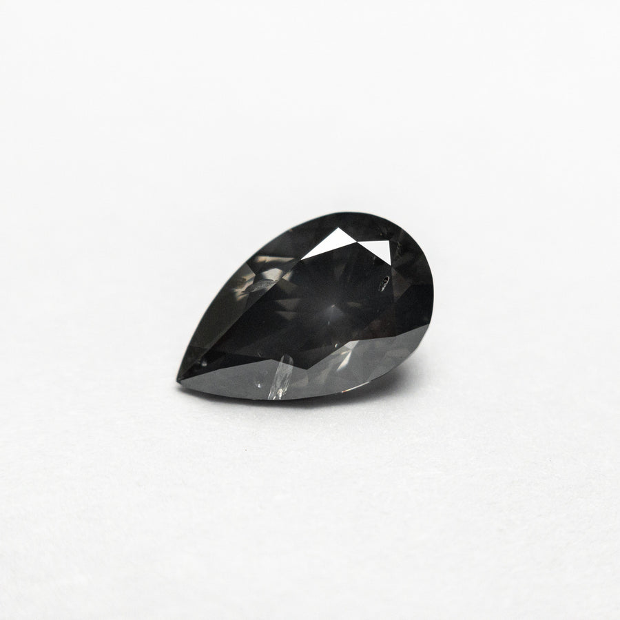 The 1.03ct 8.71x5.43x3.57mm Fancy Dark Grey Pear Brilliant 19913-16 by East London jeweller Rachel Boston | Discover our collections of unique and timeless engagement rings, wedding rings, and modern fine jewellery. - Rachel Boston Jewellery