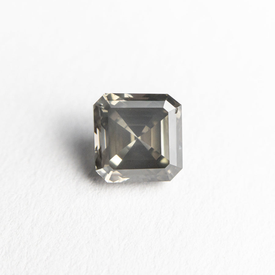 The 0.84ct 5.06x5.03x3.36mm Fancy Grey Cut Corner Square Step Cut 21874-01 by East London jeweller Rachel Boston | Discover our collections of unique and timeless engagement rings, wedding rings, and modern fine jewellery. - Rachel Boston Jewellery