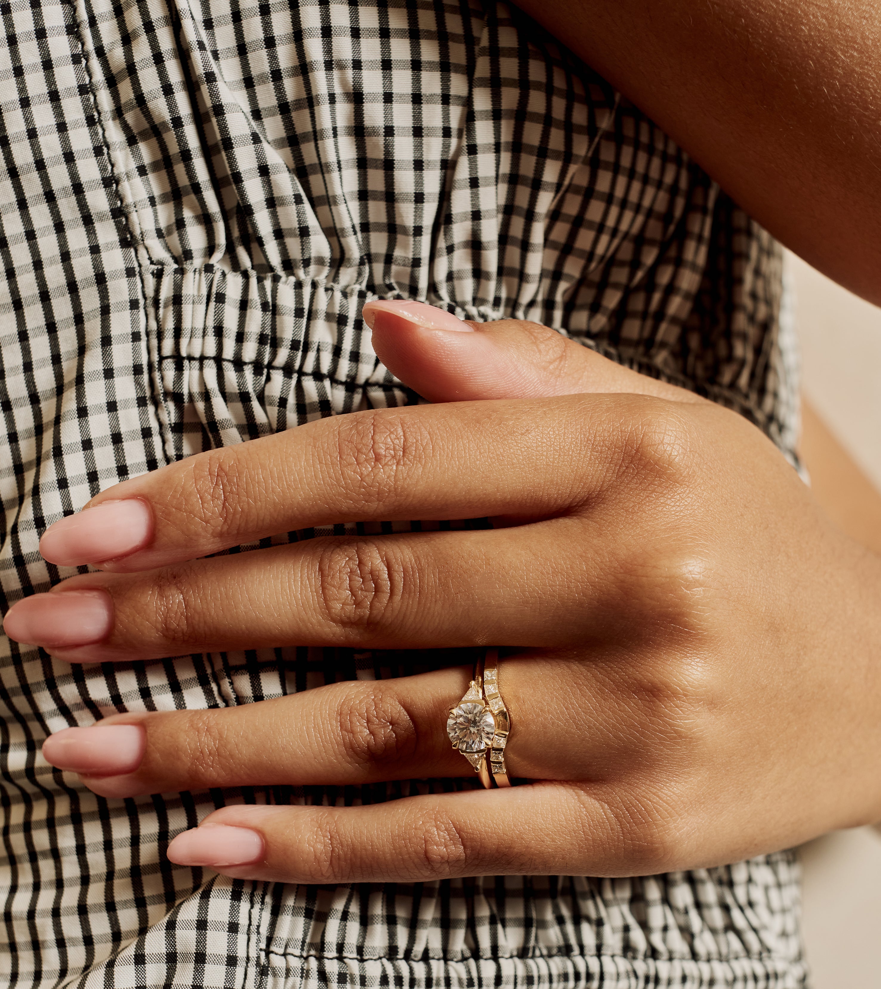 The Crux Ring - Round Cut by East London jeweller Rachel Boston | Discover our collections of unique and timeless engagement rings, wedding rings, and modern fine jewellery.