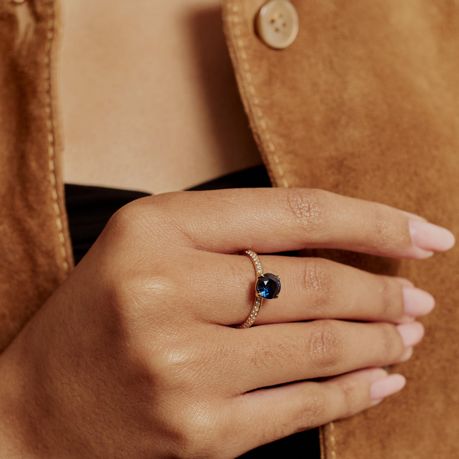 The X- Ursa Major Blue Ring by East London jeweller Rachel Boston | Discover our collections of unique and timeless engagement rings, wedding rings, and modern fine jewellery. - Rachel Boston Jewellery