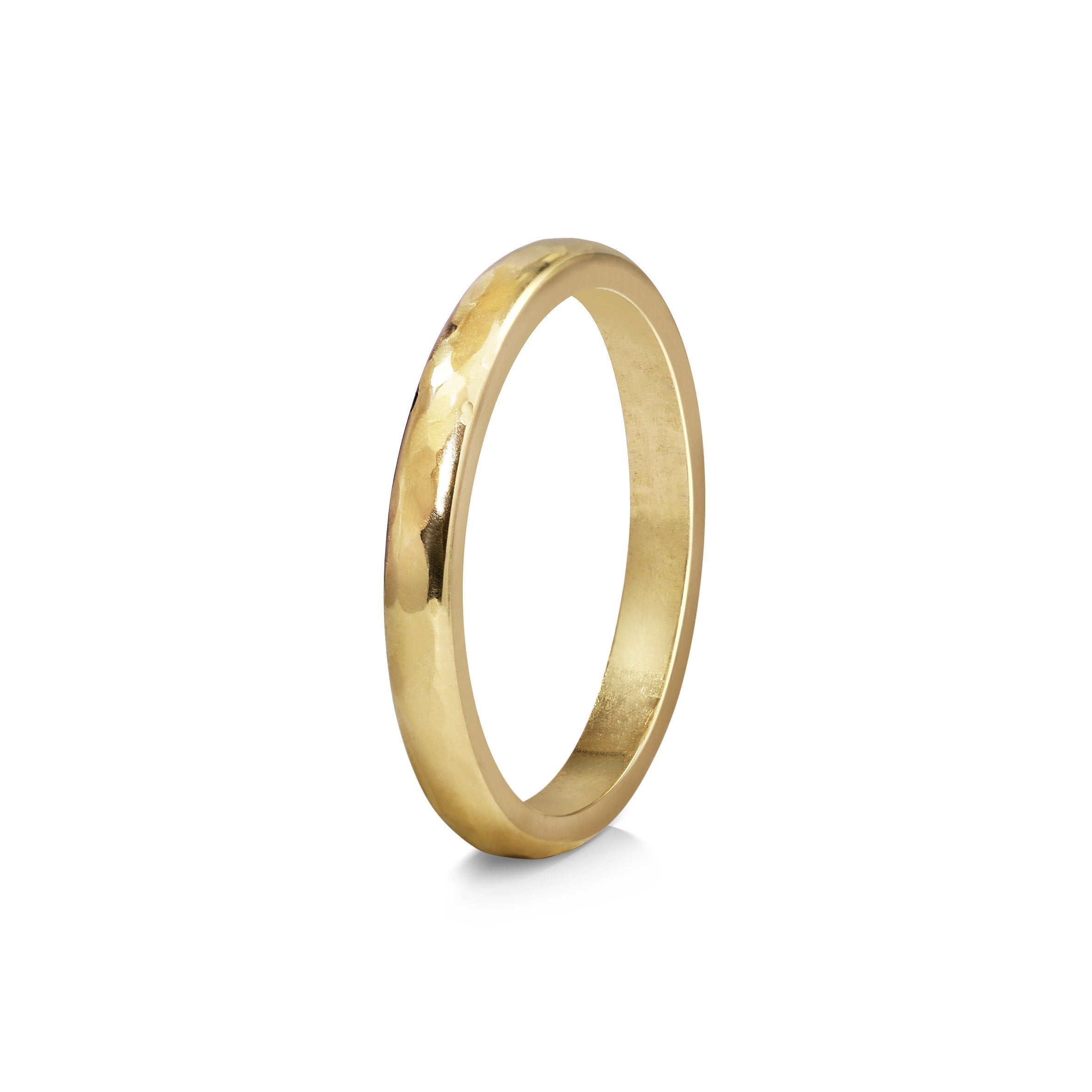 The Polished Hammered D Shape Wedding Band - 2.5mm by East London jeweller Rachel Boston | Discover our collections of unique and timeless engagement rings, wedding rings, and modern fine jewellery.