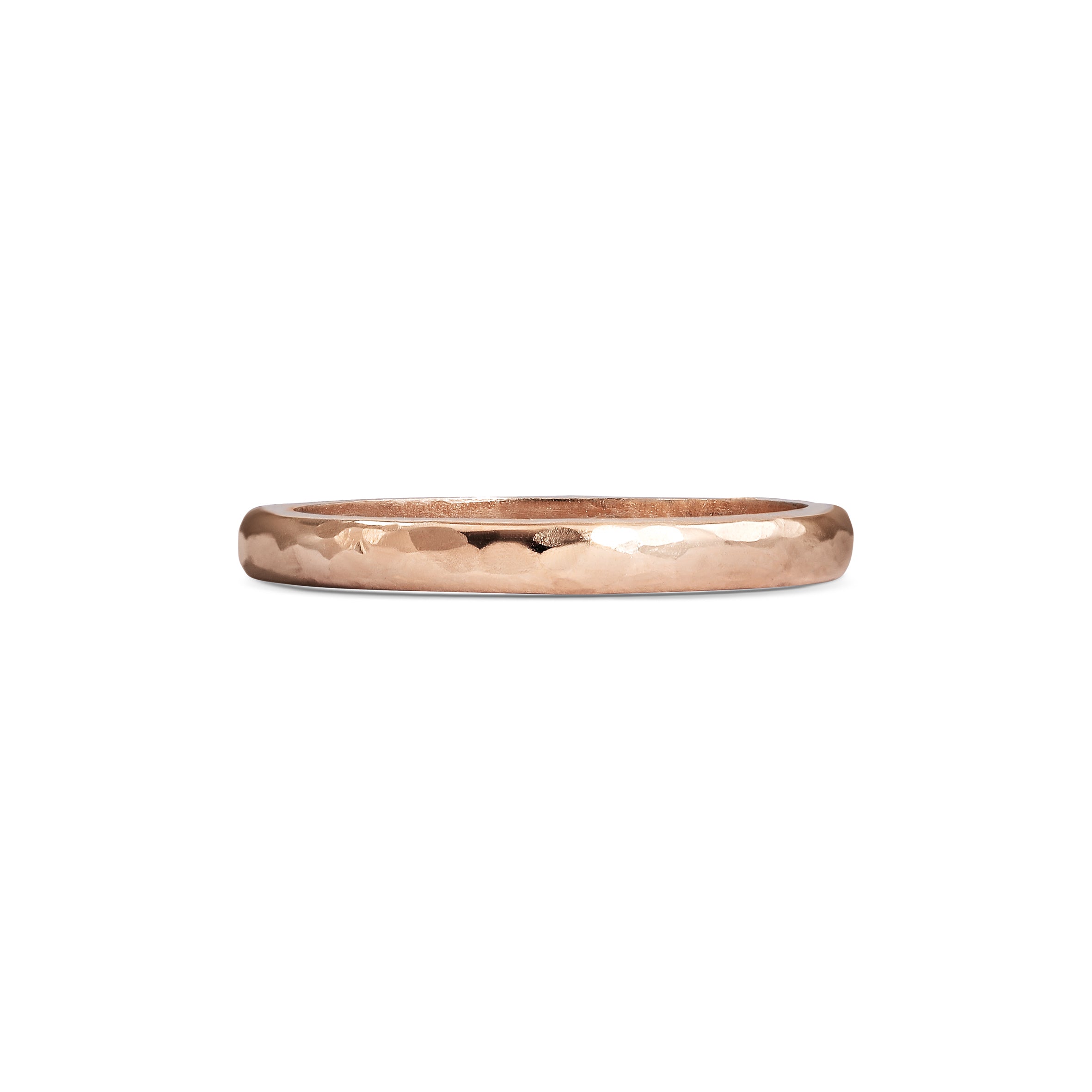 The Polished Hammered D Shape Wedding Band - 2.5mm by East London jeweller Rachel Boston | Discover our collections of unique and timeless engagement rings, wedding rings, and modern fine jewellery.