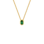 Oval Emerald Hexagon Necklace
