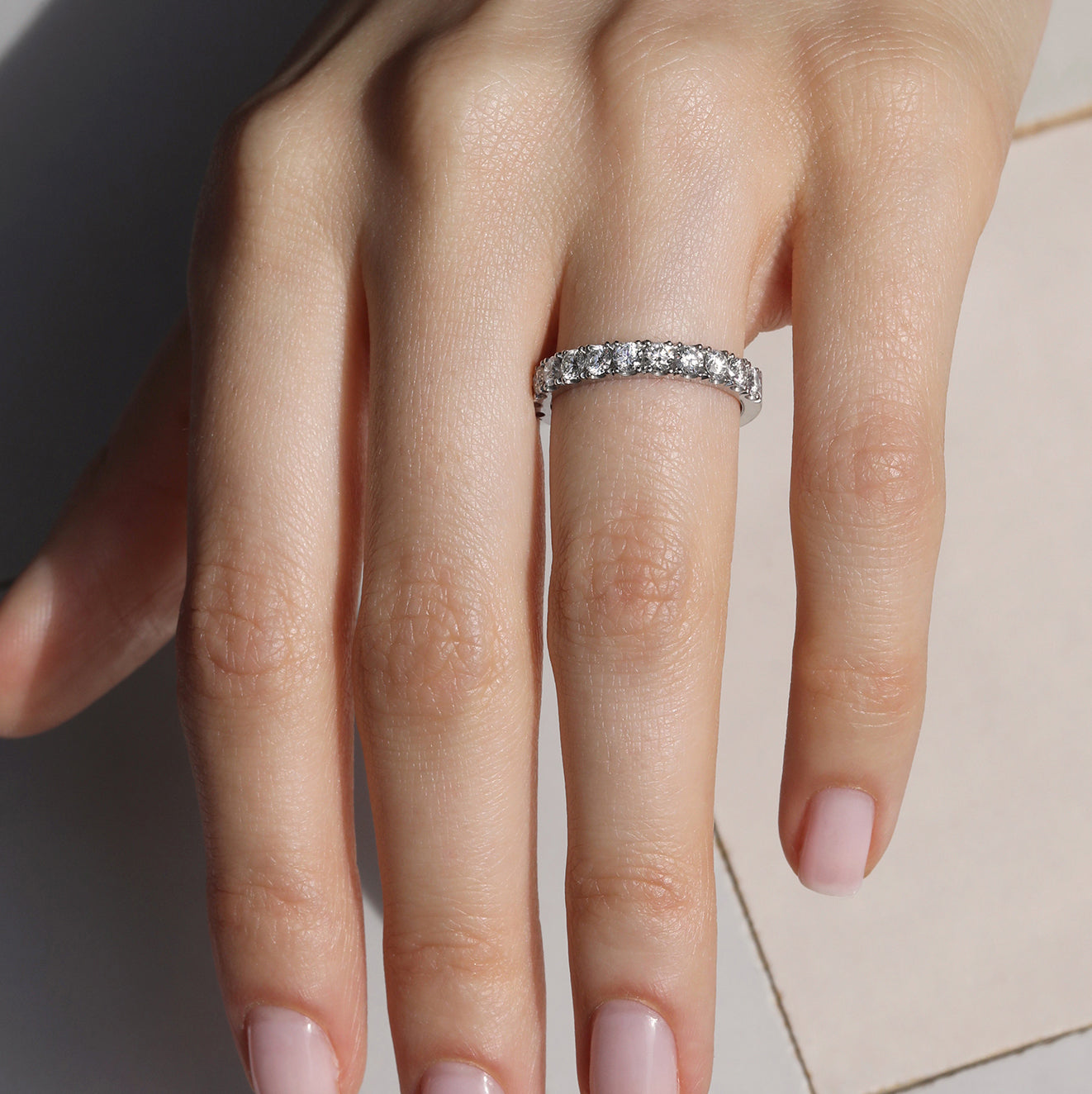 The Diamond Circulum Band - 3mm by East London jeweller Rachel Boston | Discover our collections of unique and timeless engagement rings, wedding rings, and modern fine jewellery.
