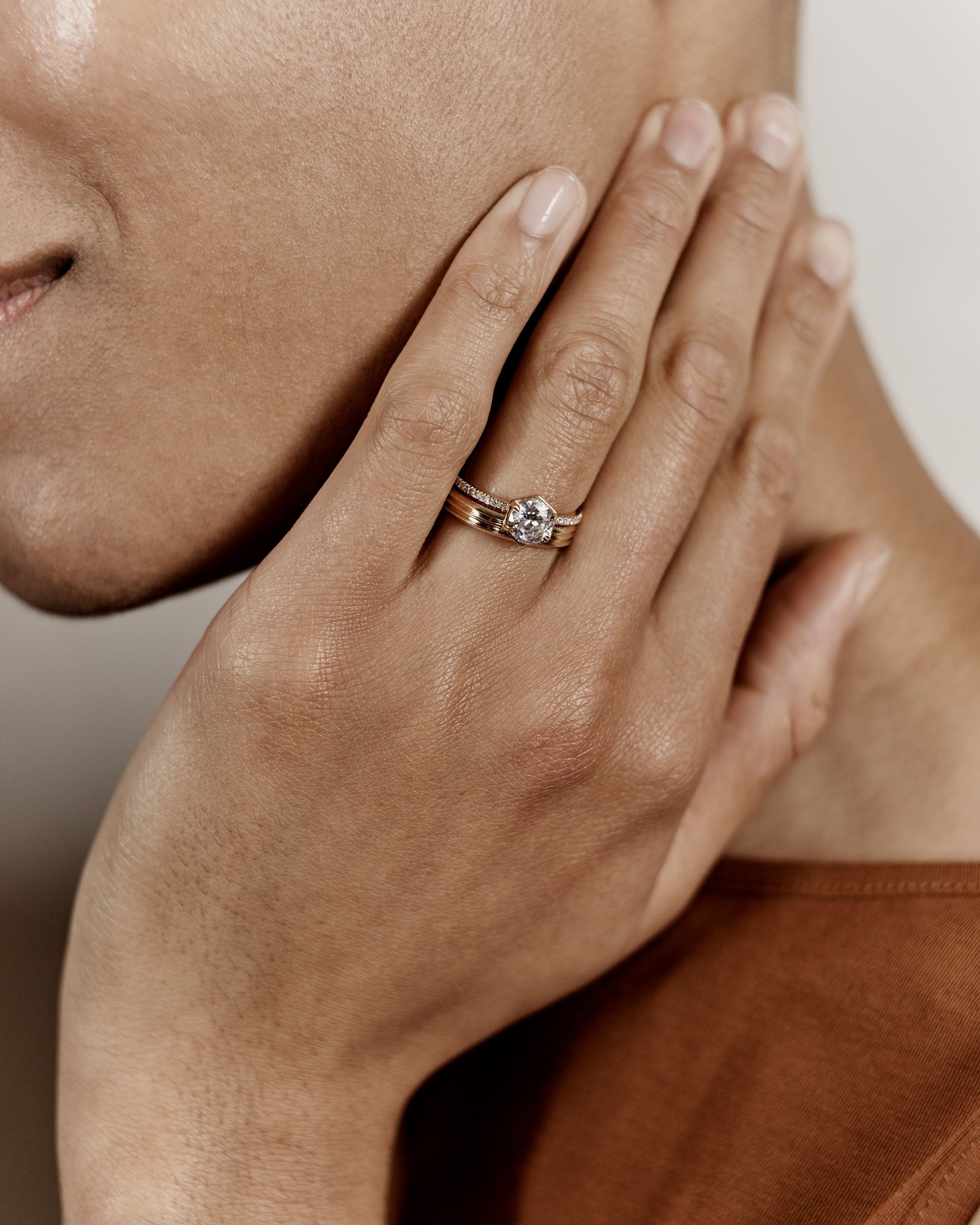 The Aquila with Diamonds Ring by East London jeweller Rachel Boston | Discover our collections of unique and timeless engagement rings, wedding rings, and modern fine jewellery.