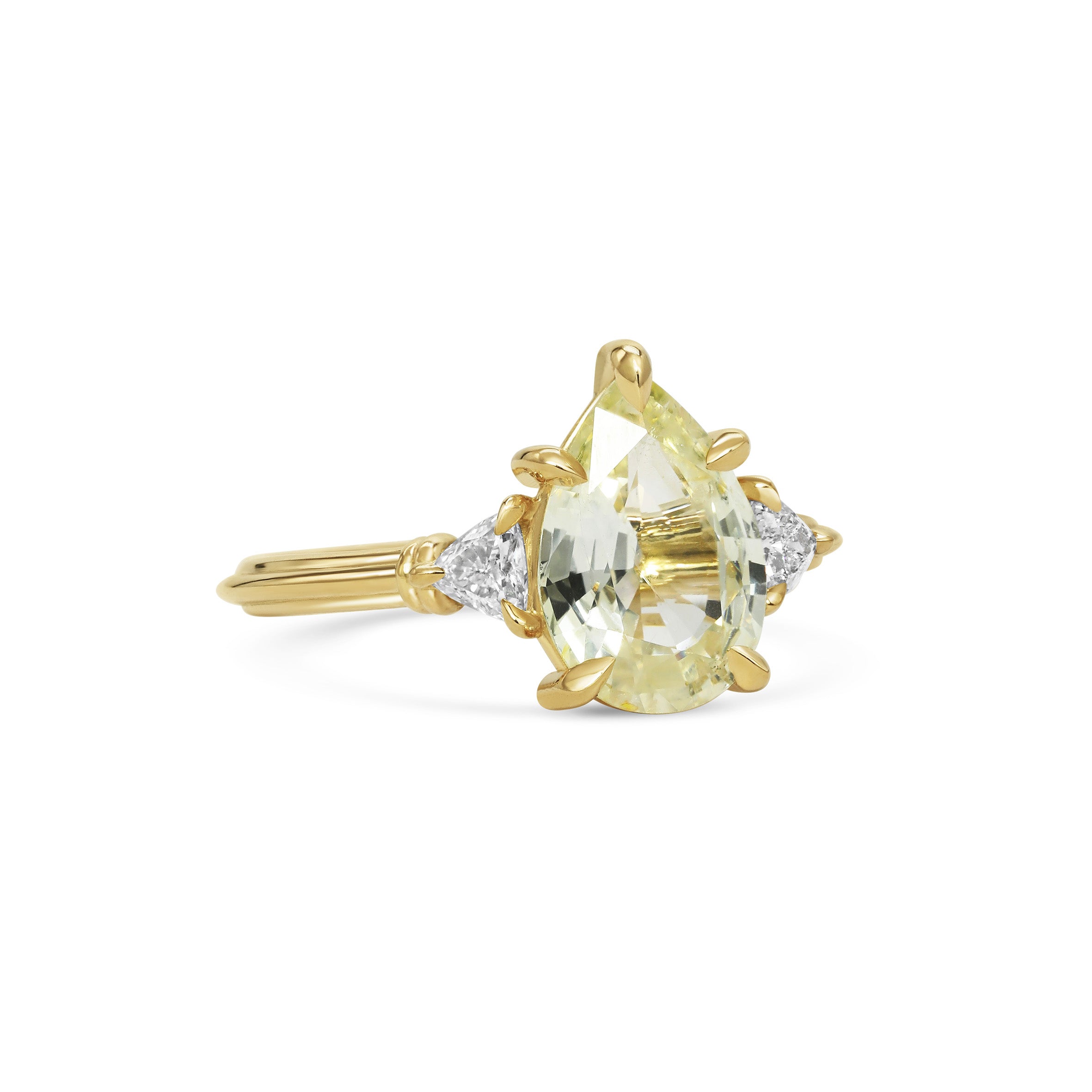 The X - Clara Yellow Ring by East London jeweller Rachel Boston | Discover our collections of unique and timeless engagement rings, wedding rings, and modern fine jewellery.